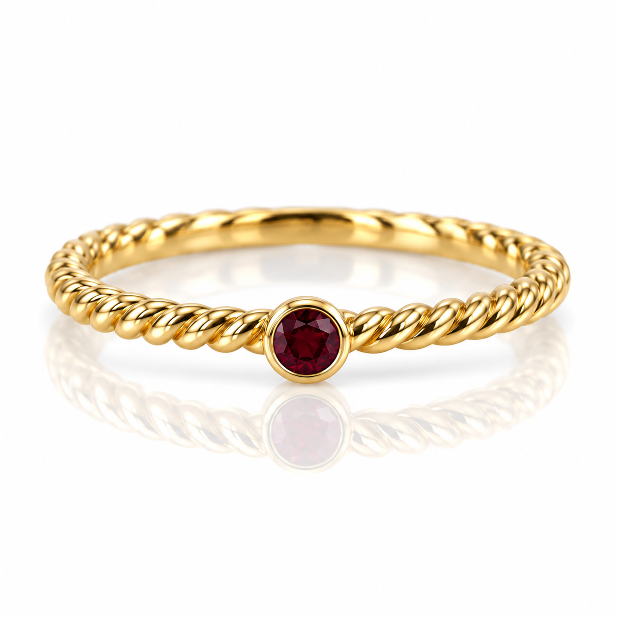 9kt Garnet Stacking Ring