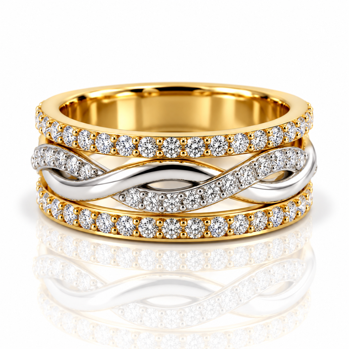 9kt Diamond Twist Dress Ring