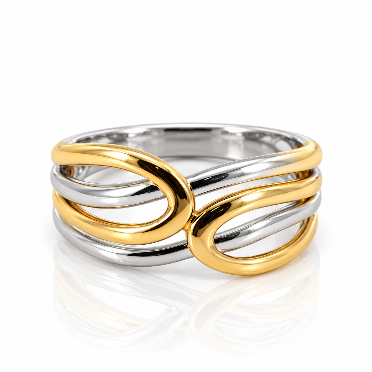 9kt White and Yellow Dress Ring