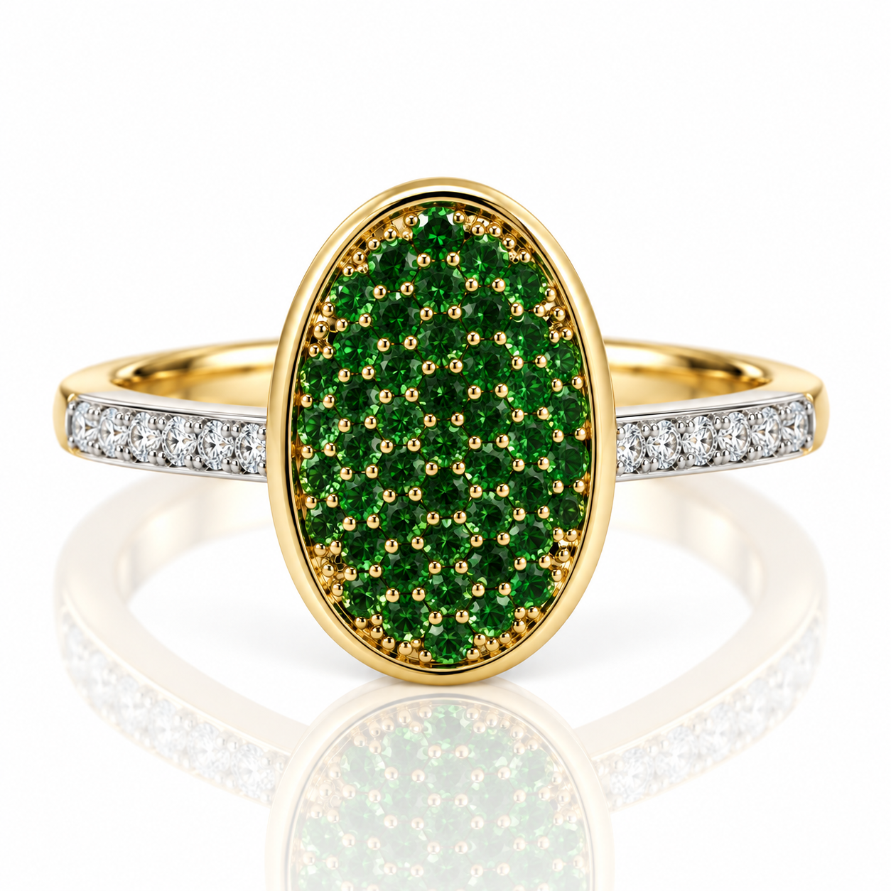 9kt Tsavorite and Diamond