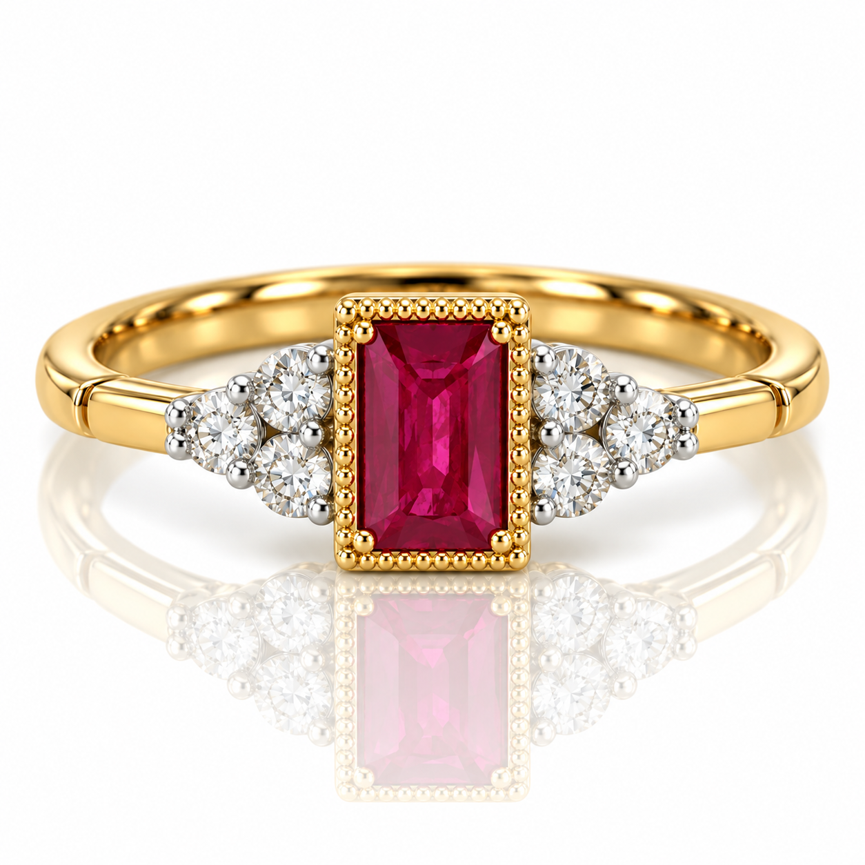 9kt Ruby and Diamond Dress Ring