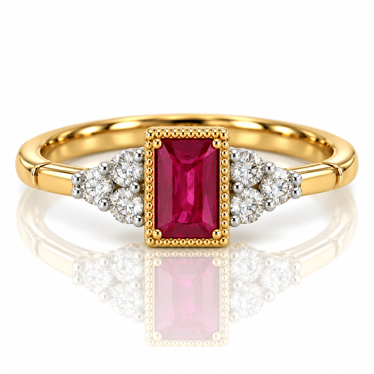 9kt Ruby and Diamond Dress Ring