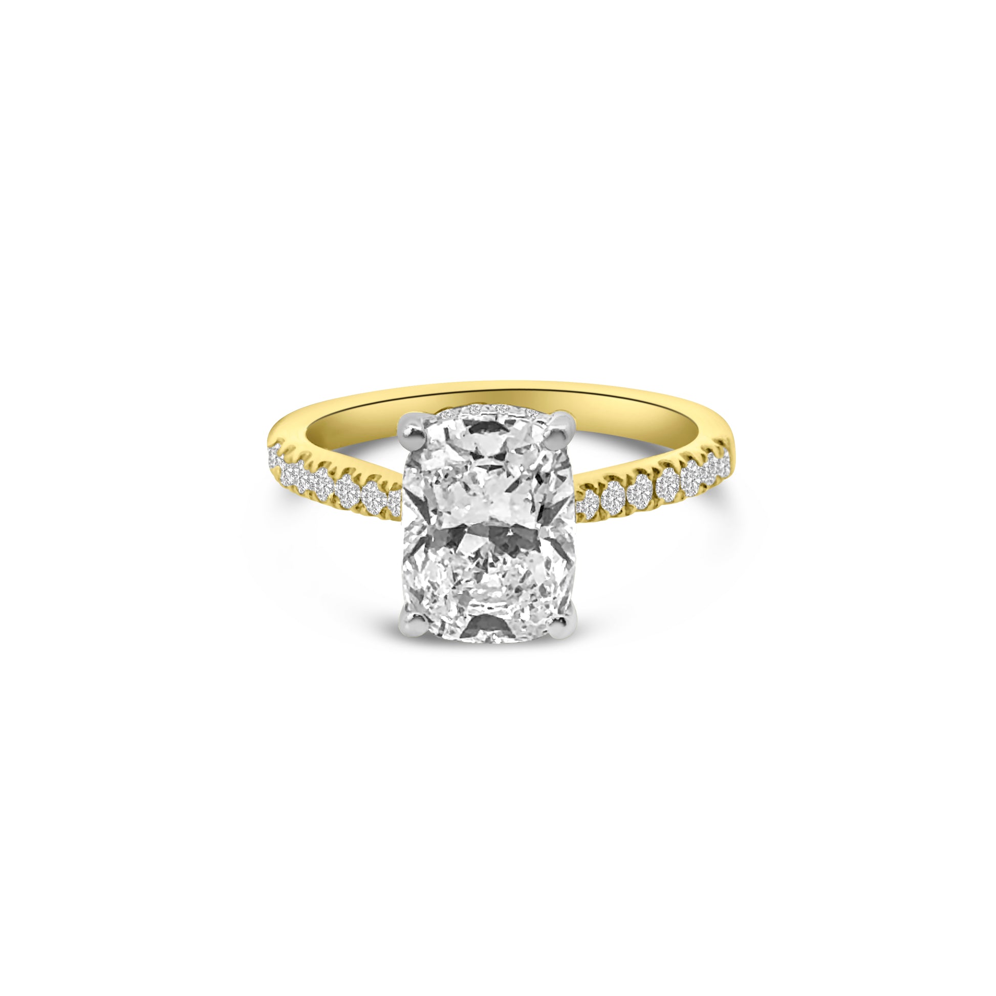 Lab Diamond 18kt Cushion Solitaire Engagement Ring