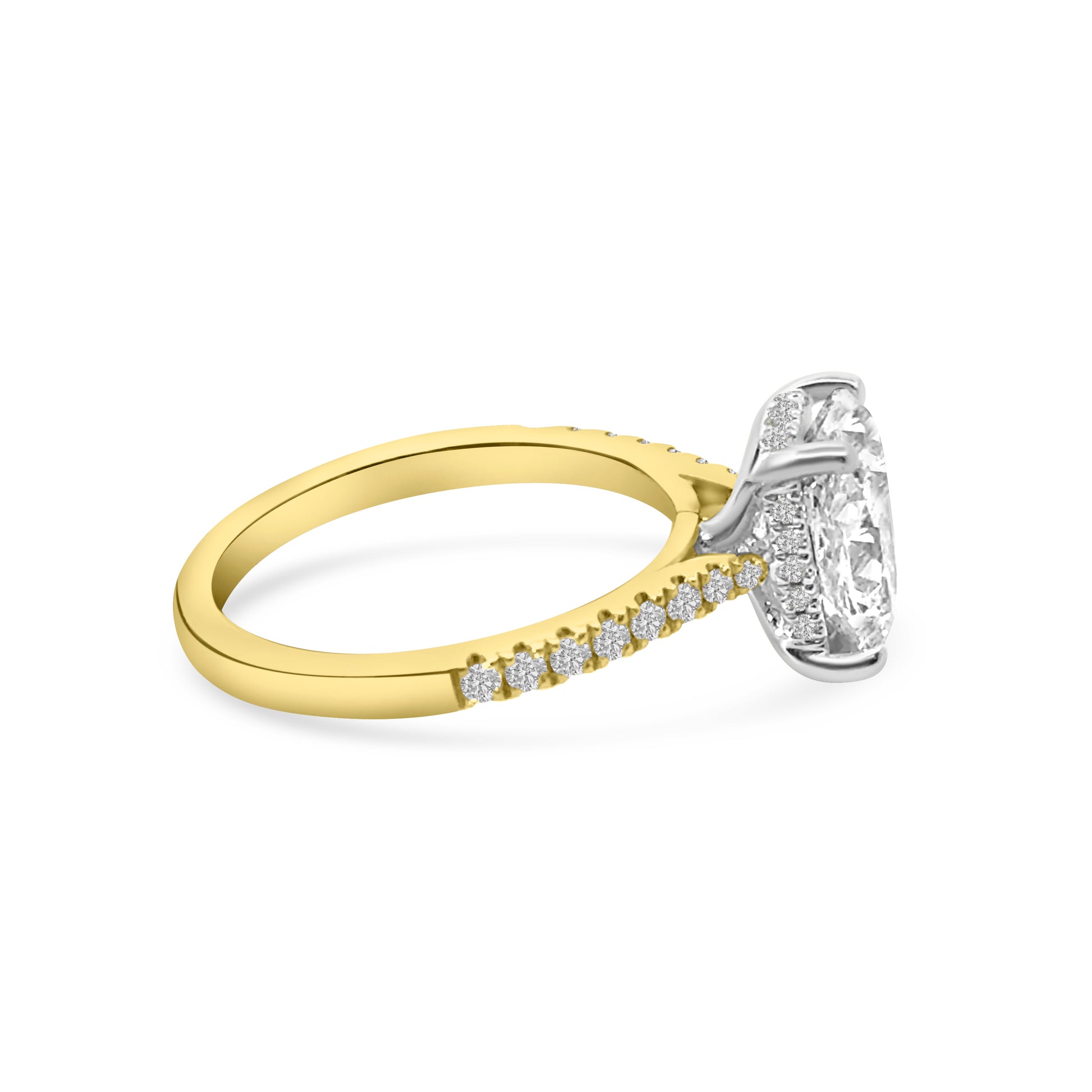 Lab Diamond 18kt Cushion Solitaire Engagement Ring