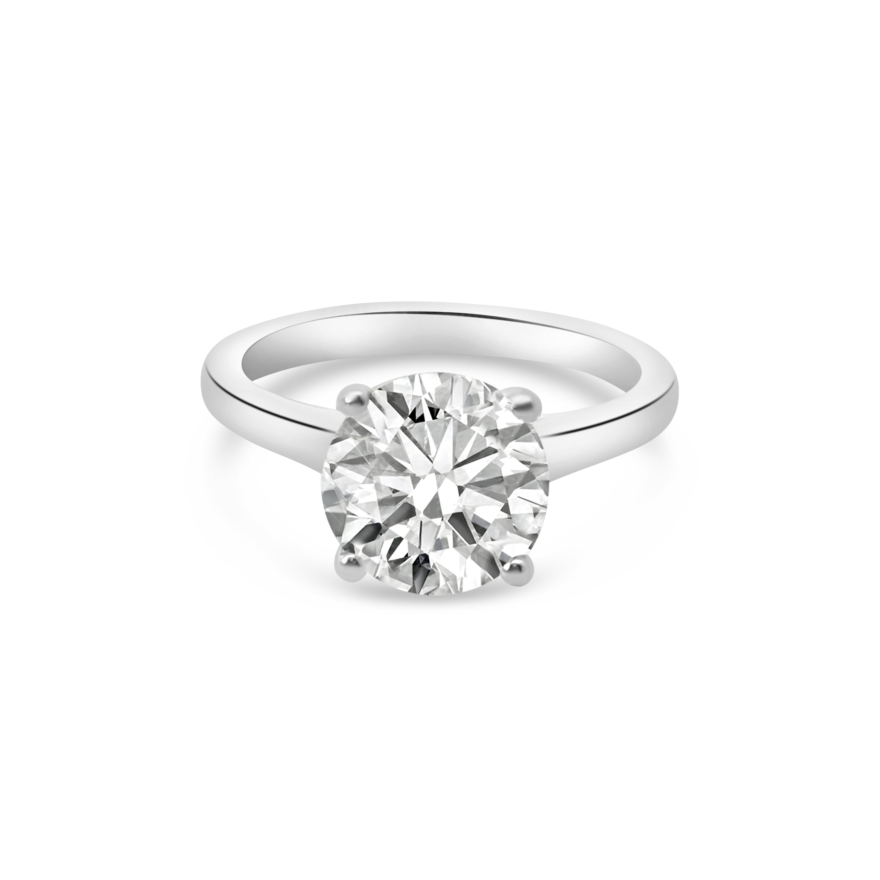 Lab Diamond Platinum Brilliant Cut Solitaire Engagement Ring