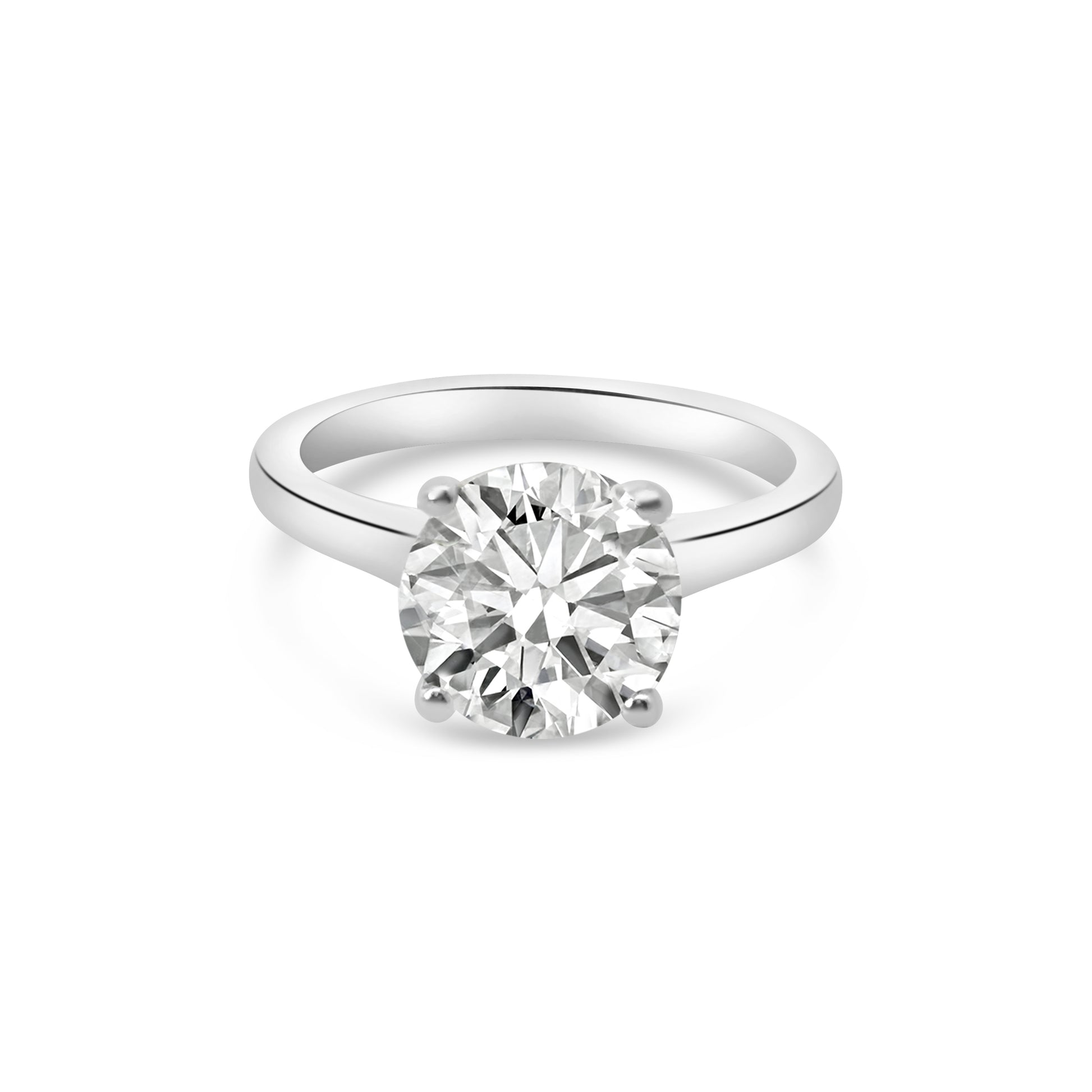 Lab Diamond Platinum Brilliant Cut Solitaire Engagement Ring