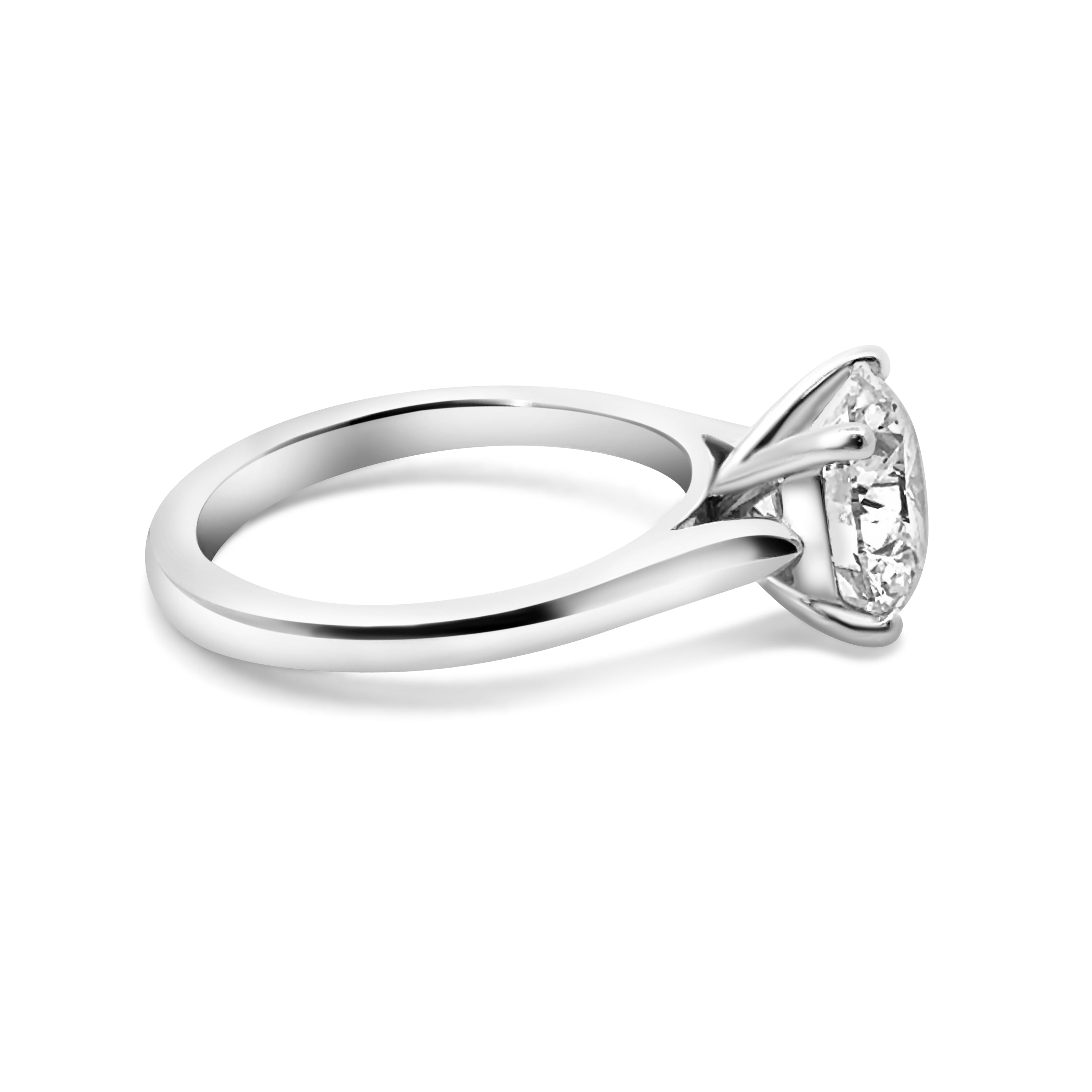 Lab Diamond Platinum Brilliant Cut Solitaire Engagement Ring