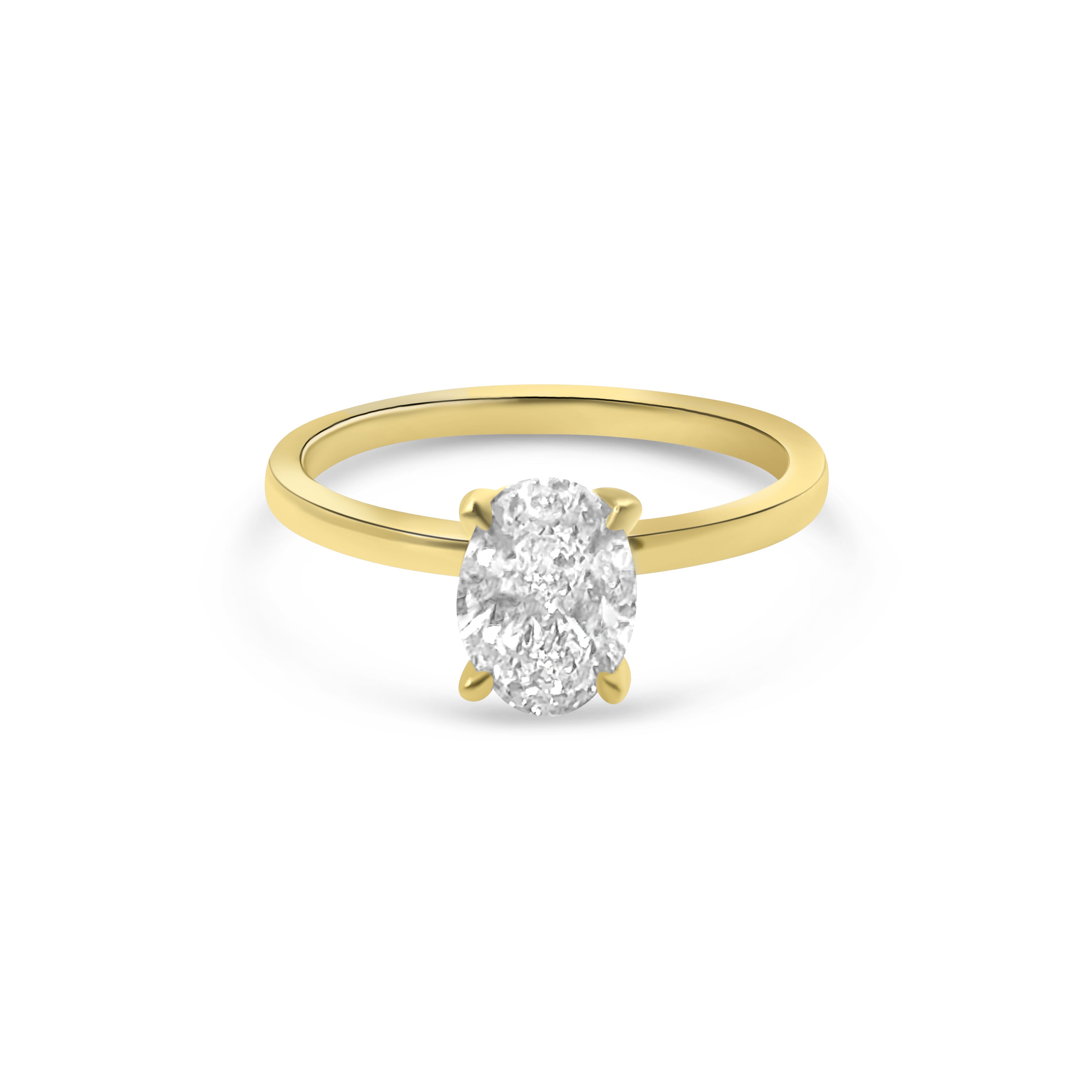 Lab Diamond 18kt Oval Solitaire Engagement Ring 1.08ct