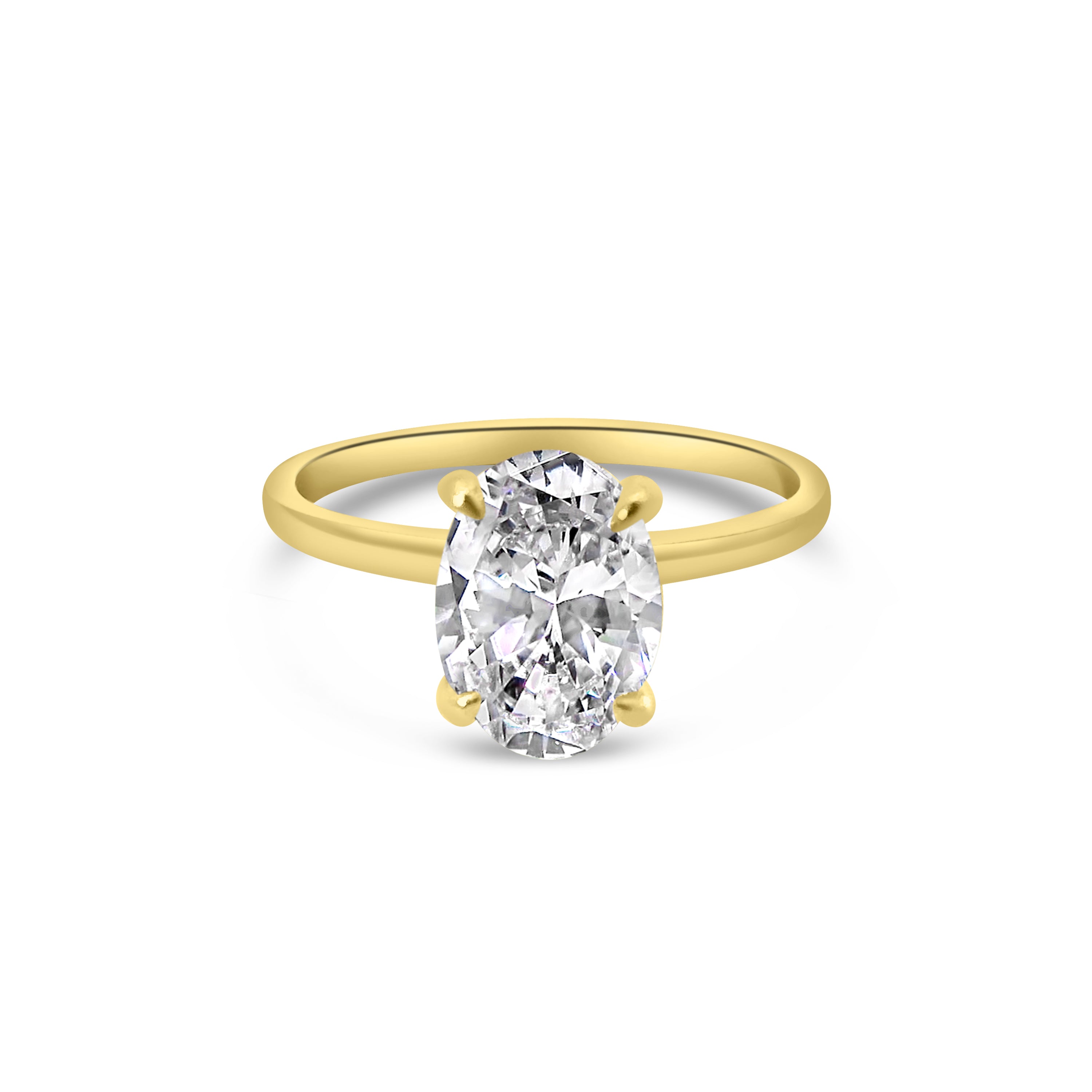 Lab Diamond 18kt Oval Solitaire Engagement Ring 2.04ct