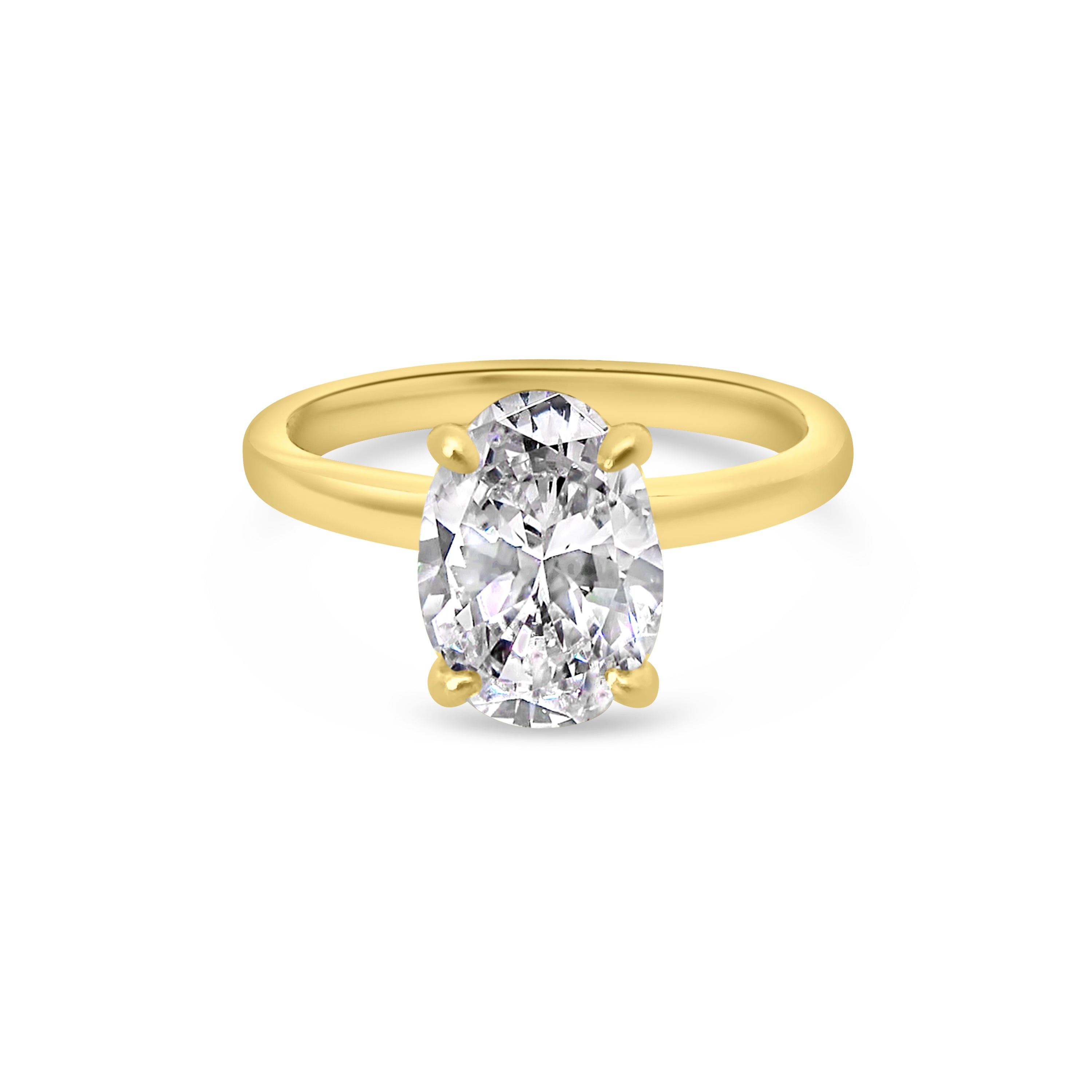 Lab Diamond 18kt Oval Solitaire Engagement Ring 2.50ct