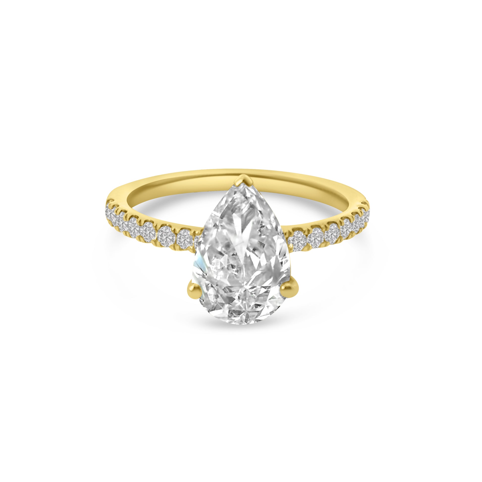 Lab Diamond 9kt Pear Cut Solitaire Engagement Ring