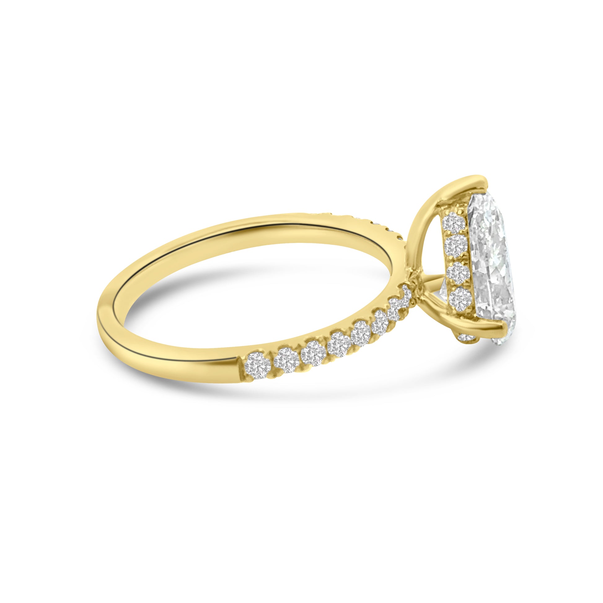 Lab Diamond 9kt Pear Cut Solitaire Engagement Ring