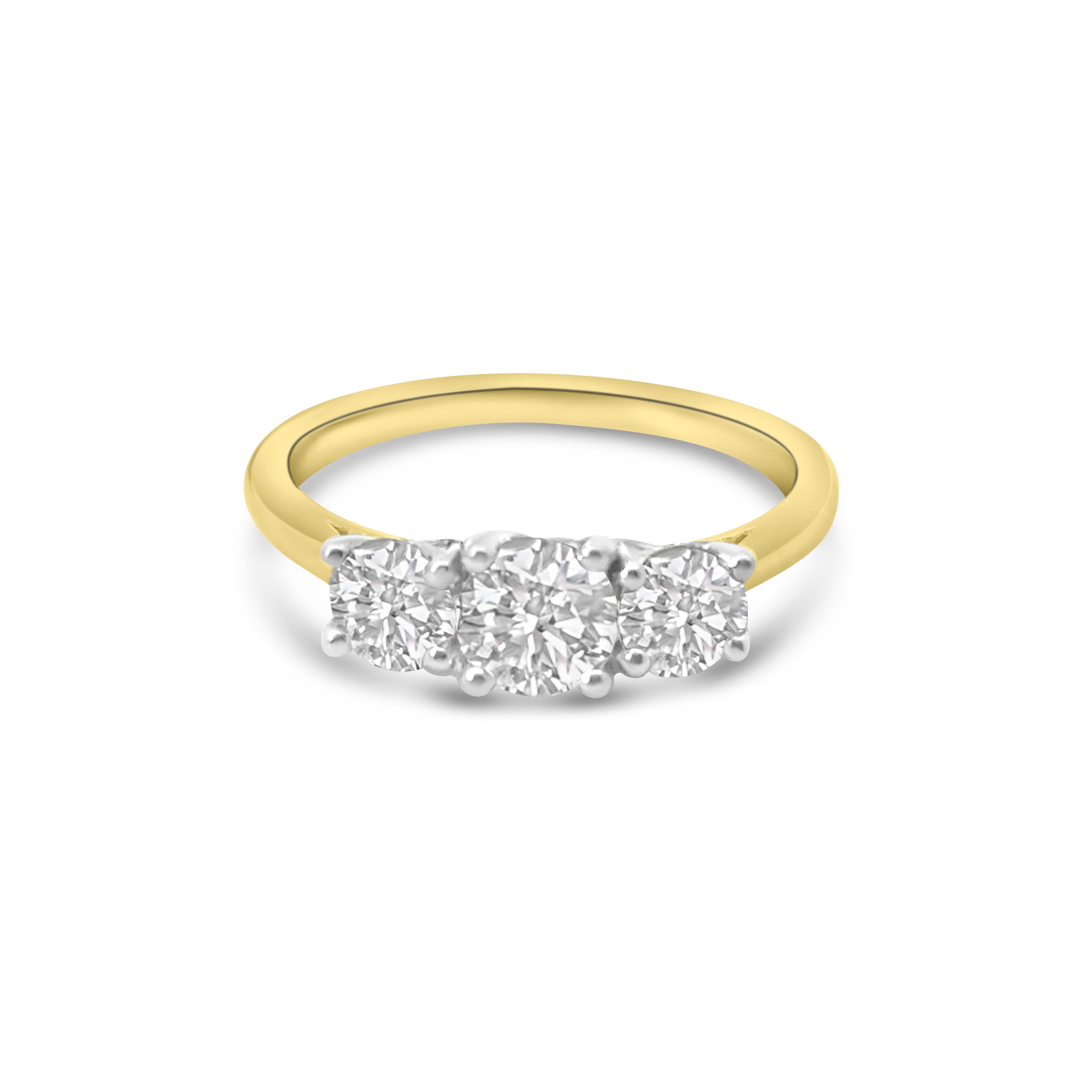 Lab Diamond 18kt Brilliant Cut Three Stone Engagement Ring