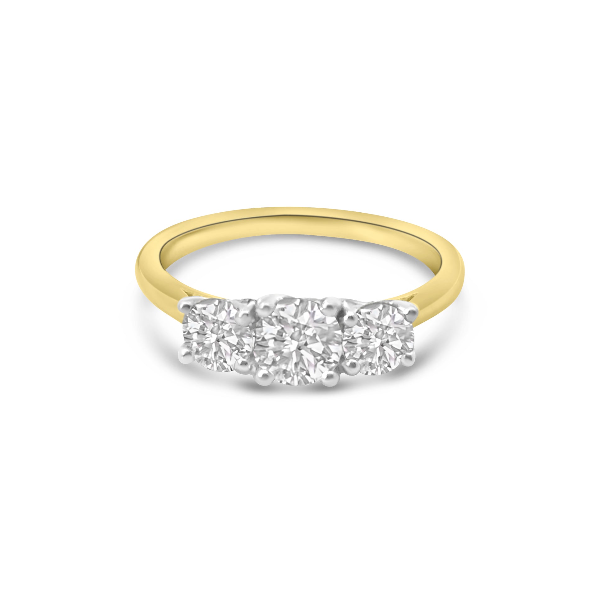 Lab Diamond 18kt Brilliant Cut Three Stone Engagement Ring