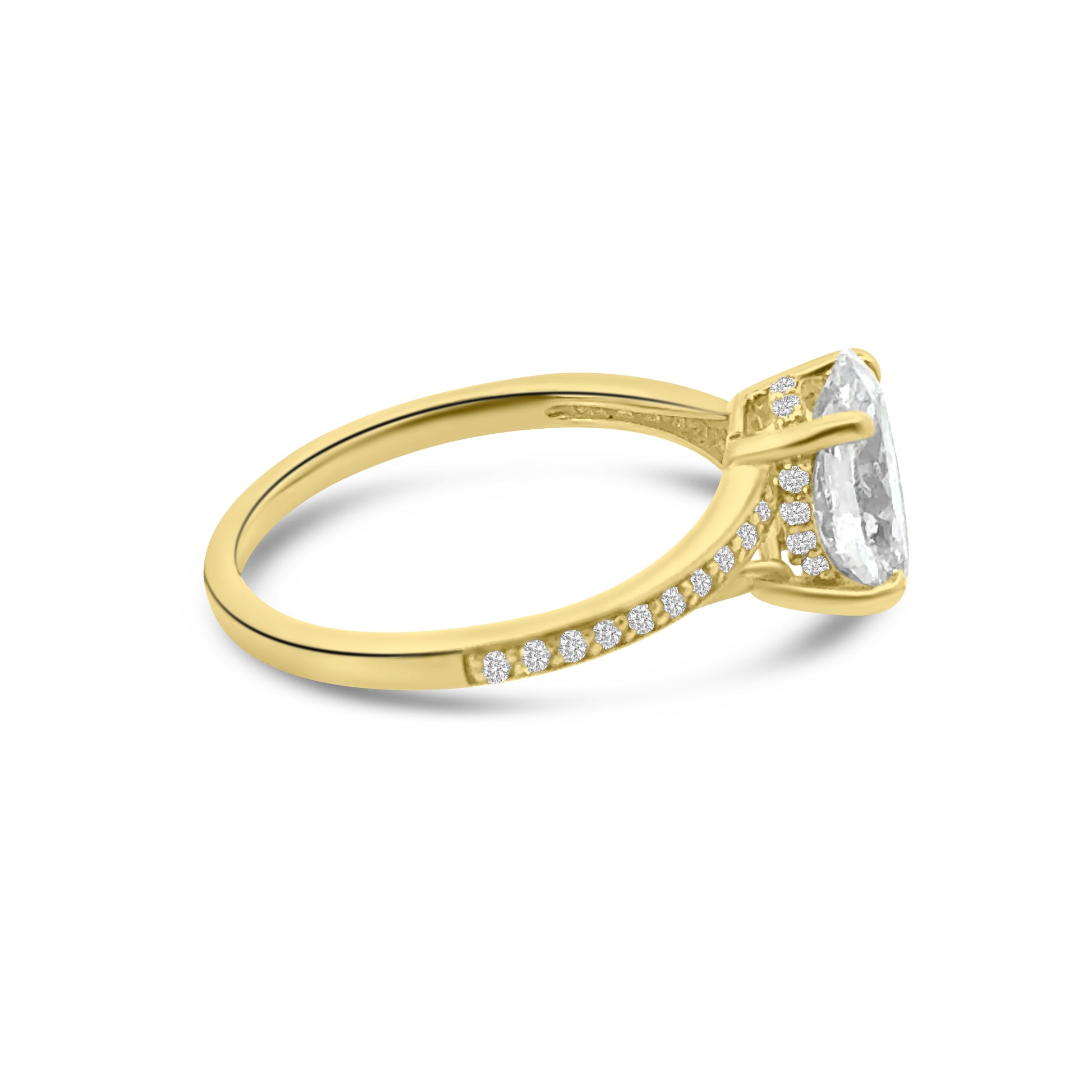 Lab Diamond 18kt Oval Twist Engagement Ring and Wedding band set