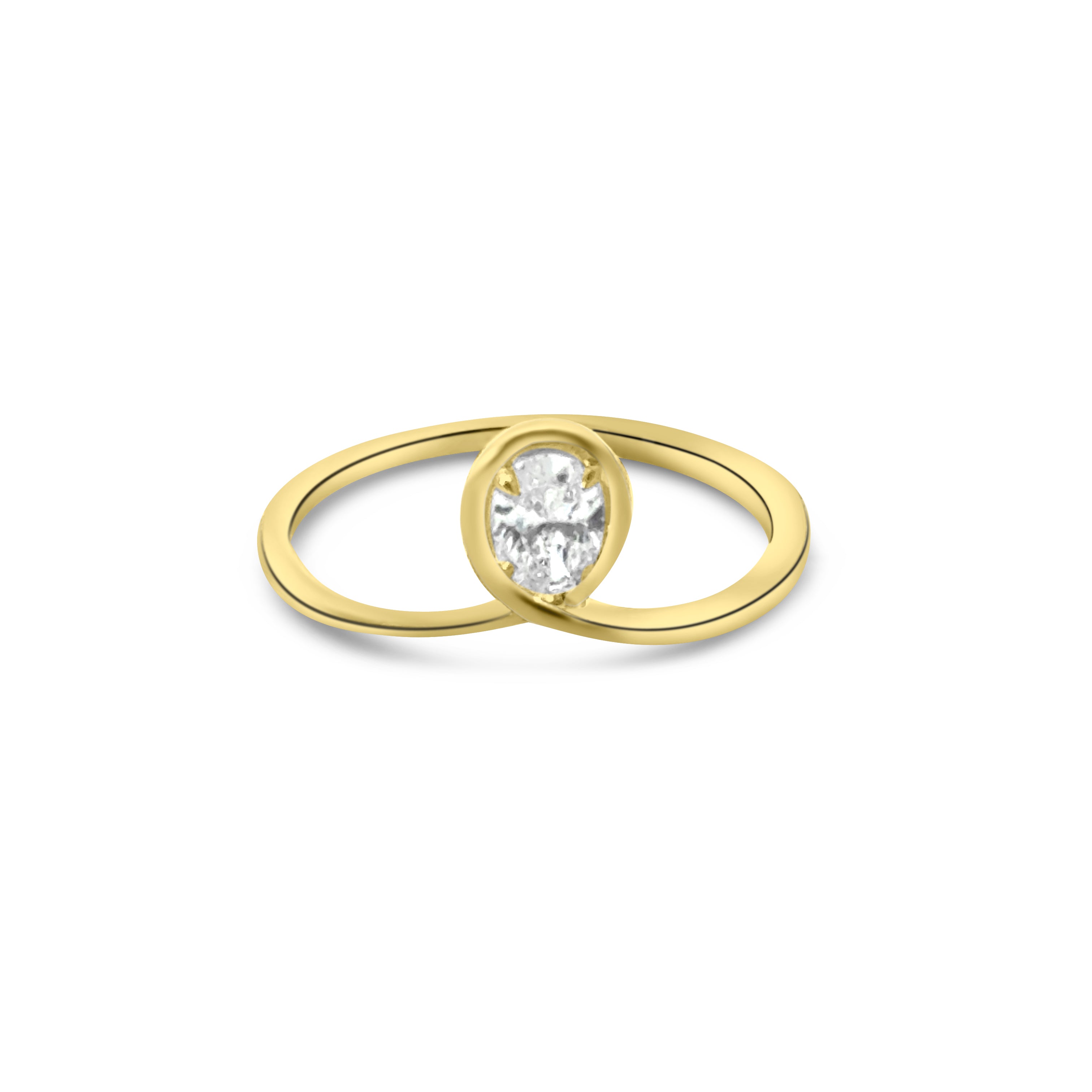 9kt Oval Diamond Twist Dress Ring