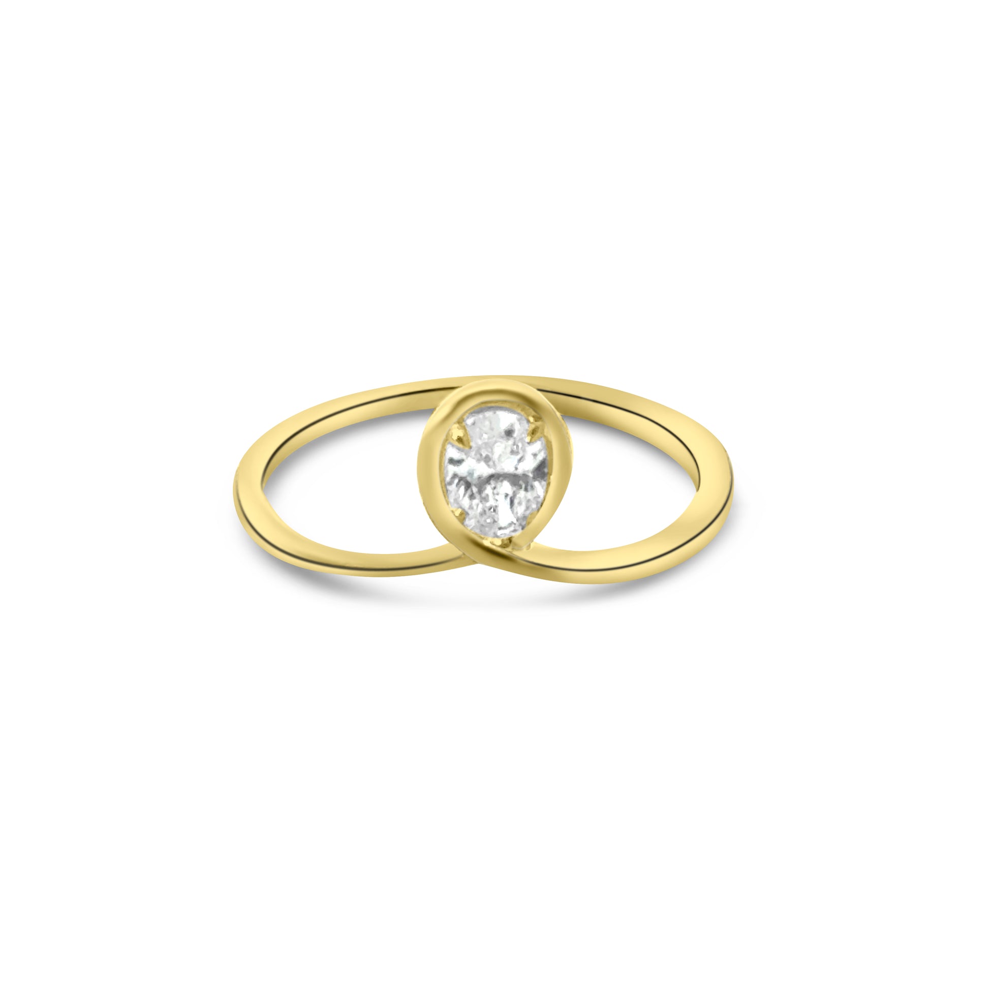 9kt Oval Diamond Twist Dress Ring