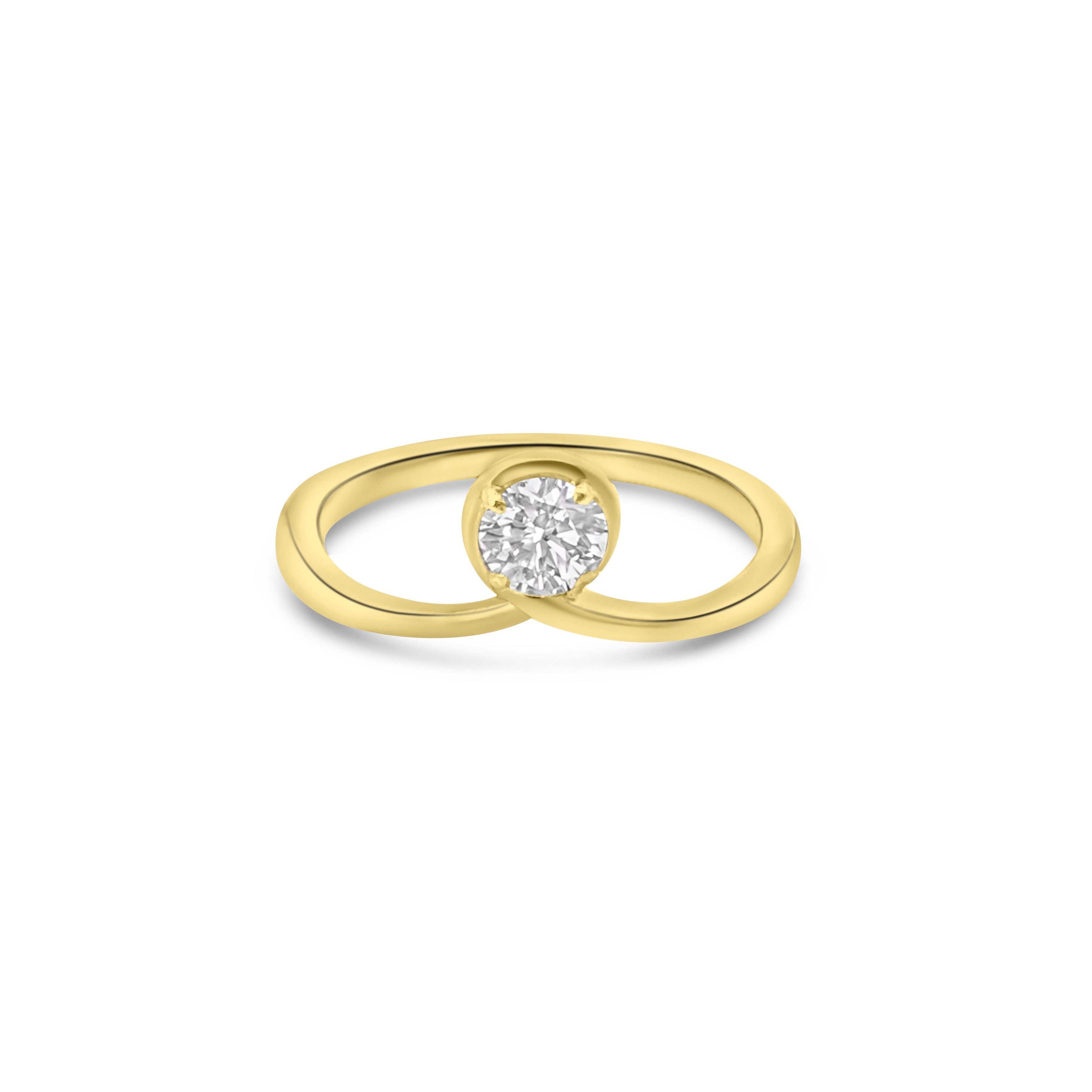 9kt Round Diamond Twist Dress Ring