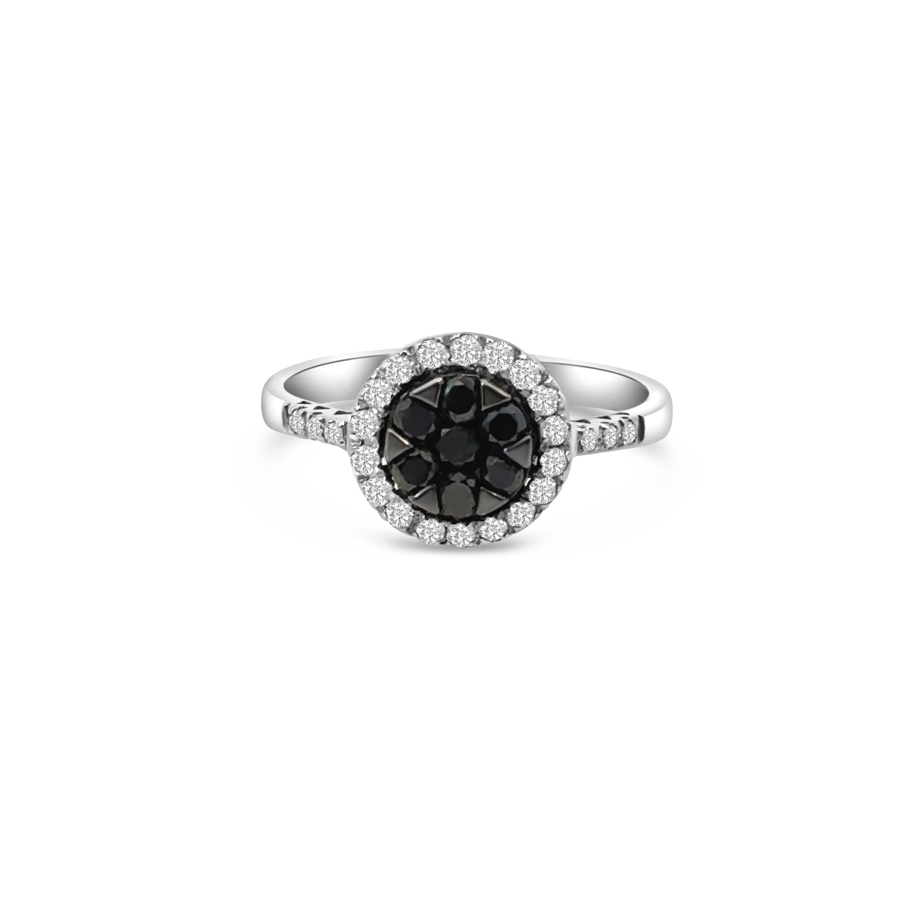 18kt Black and White Diamond Dress Ring