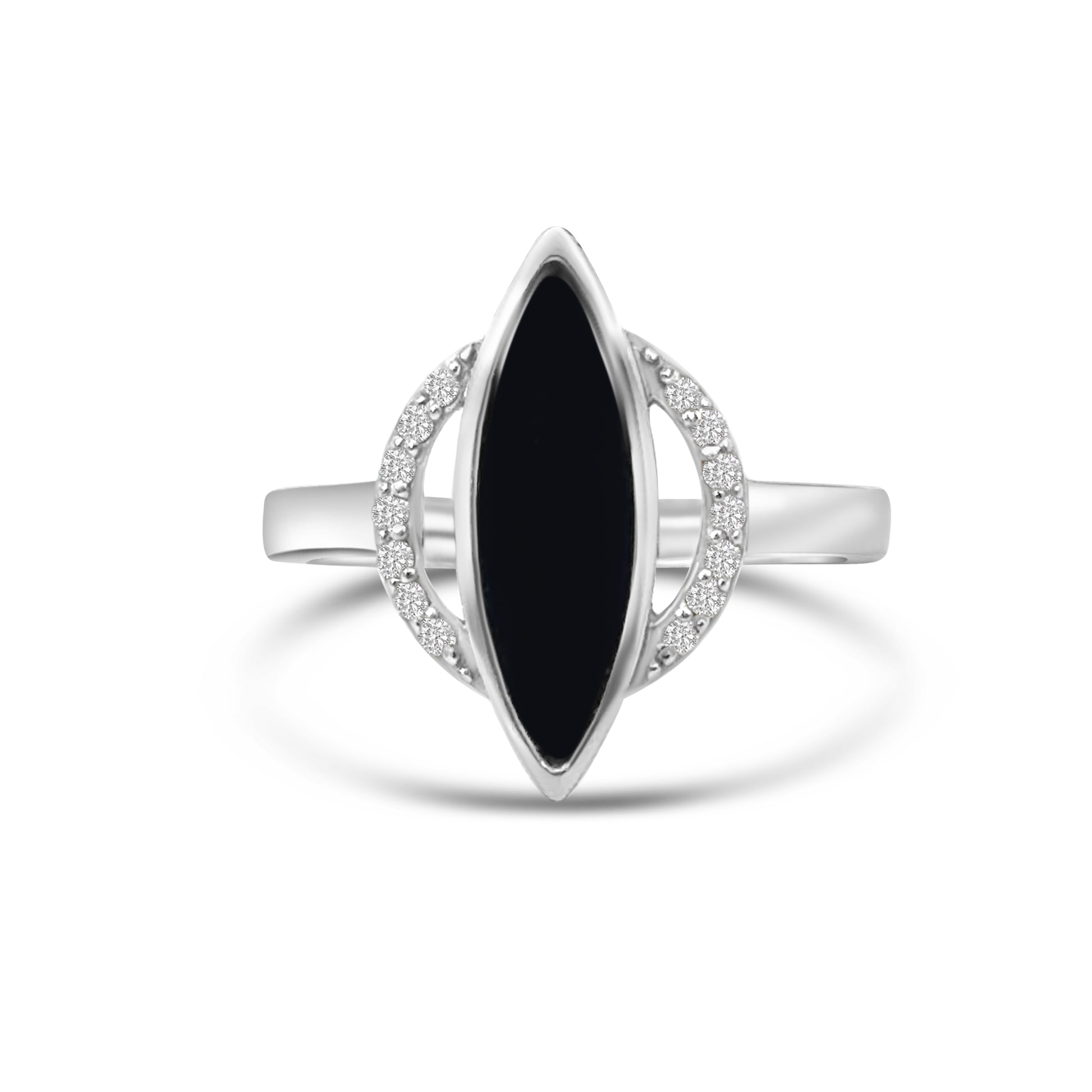 9kt Black Onyx and Diamond Ring