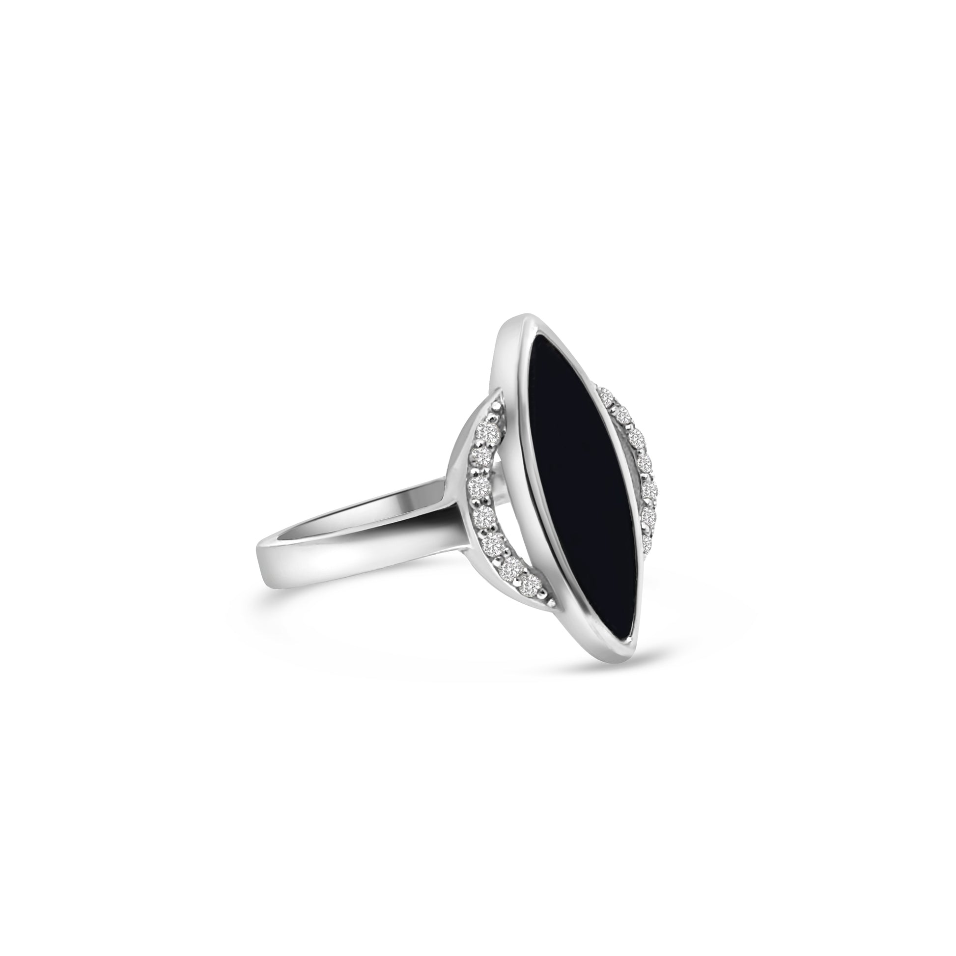 9kt Black Onyx and Diamond Ring