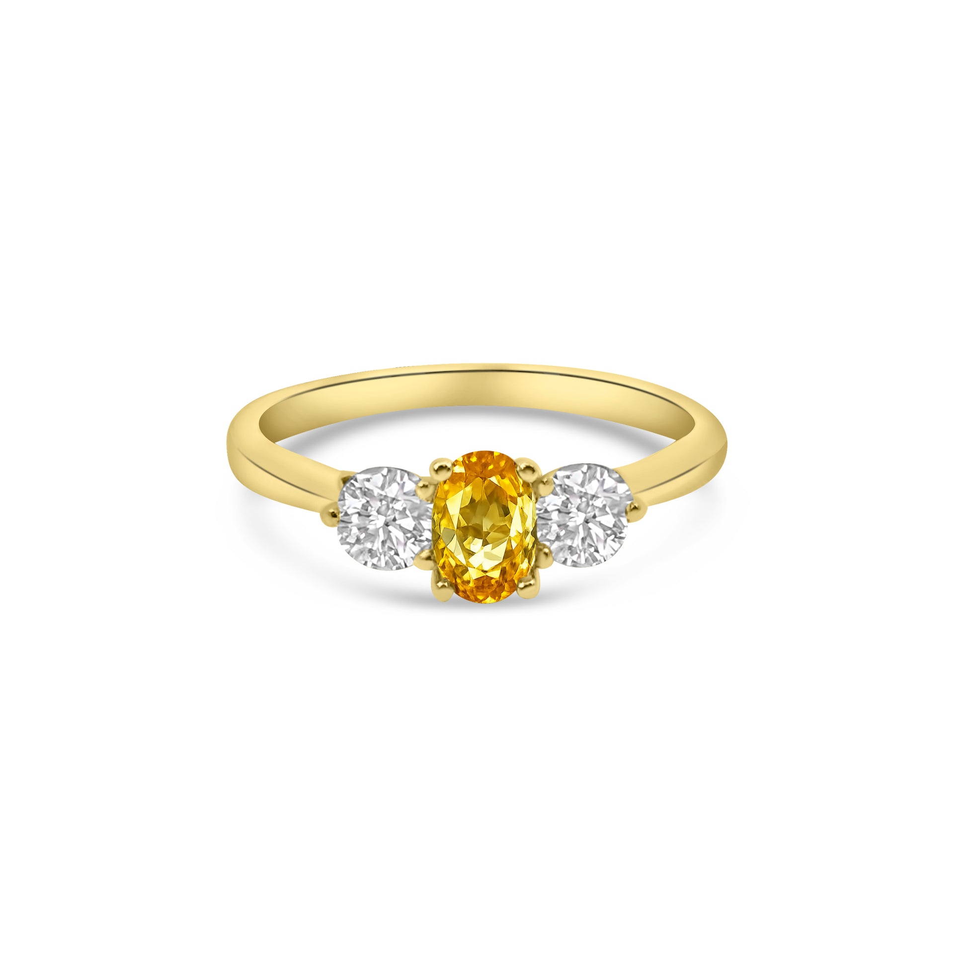 9kt Yellow Sapphire and Diamond Ring