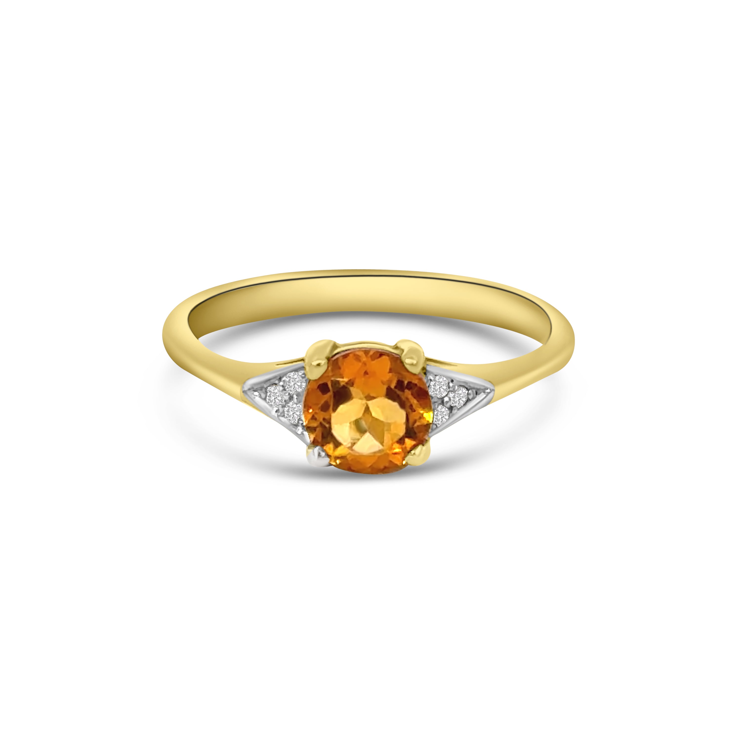 9kt Citrine and Diamond Dress Ring