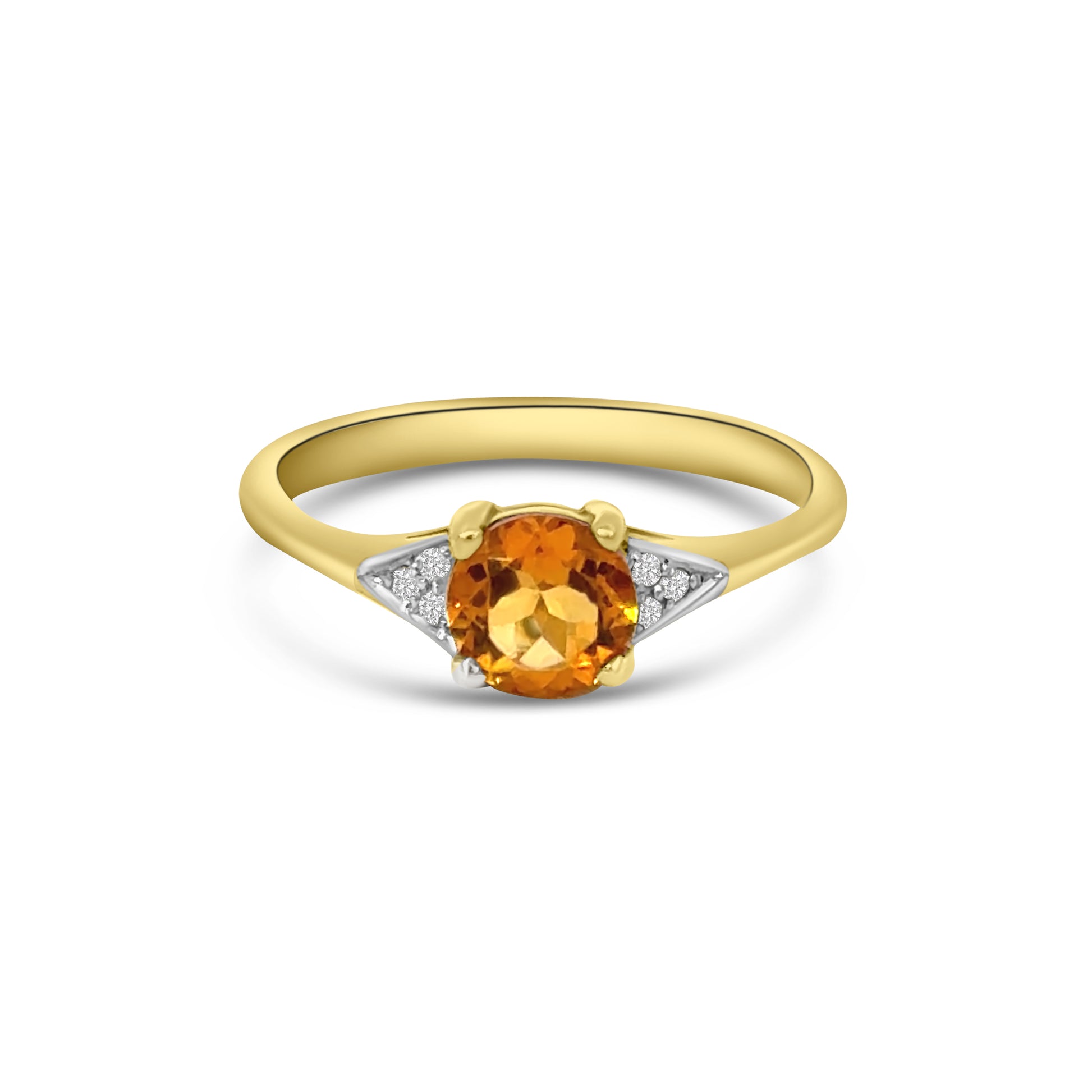 9kt Citrine and Diamond Dress Ring