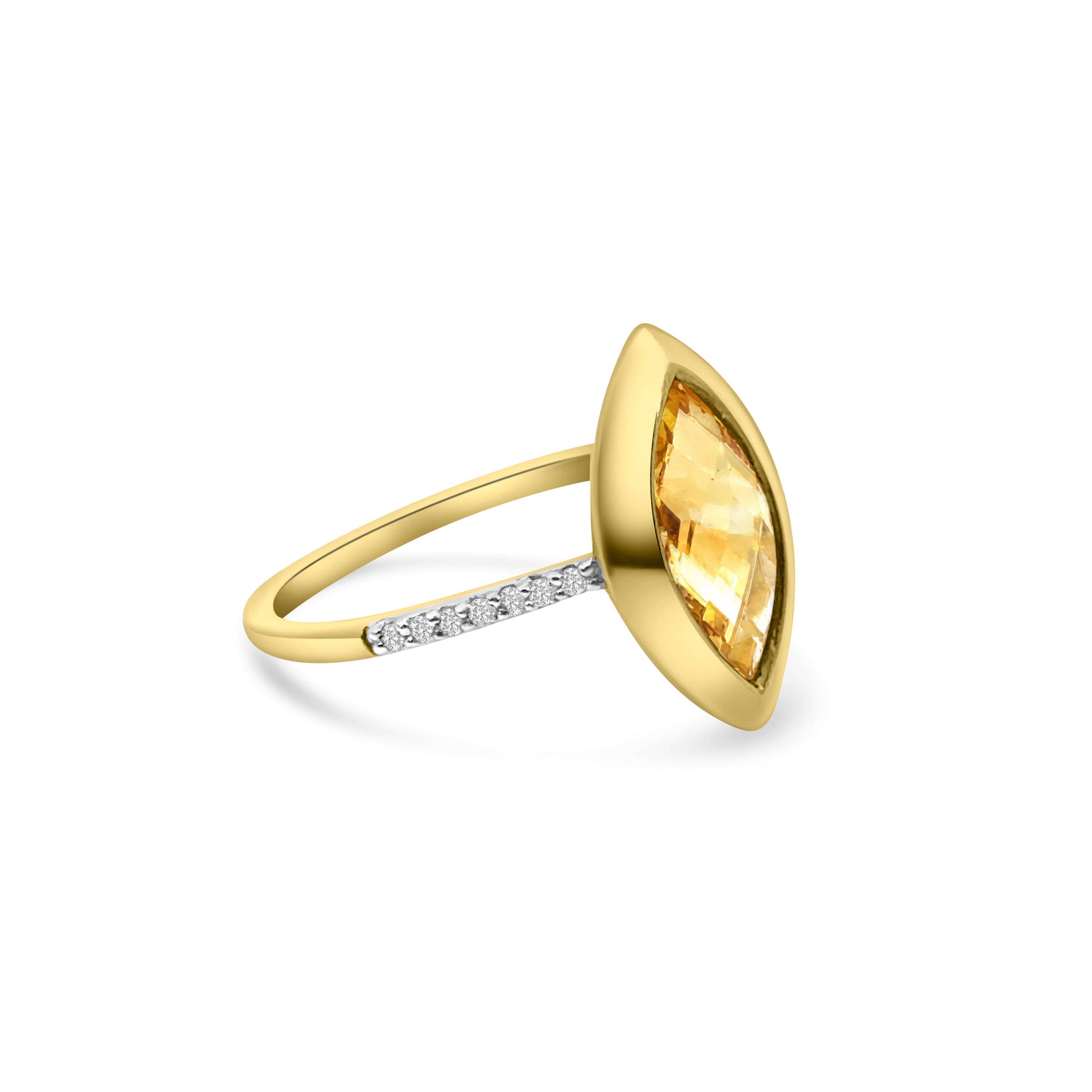 9kt Citrine and Diamond Dress Ring