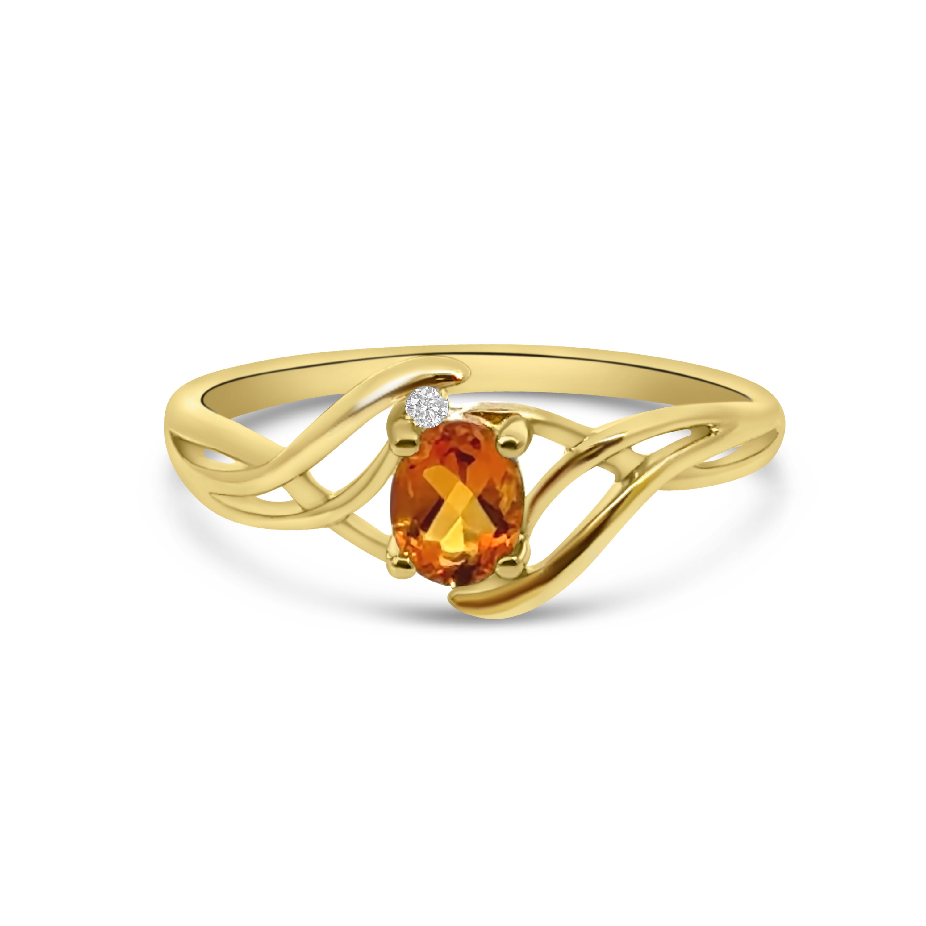 9kt Citrine and Diamond Dress Ring