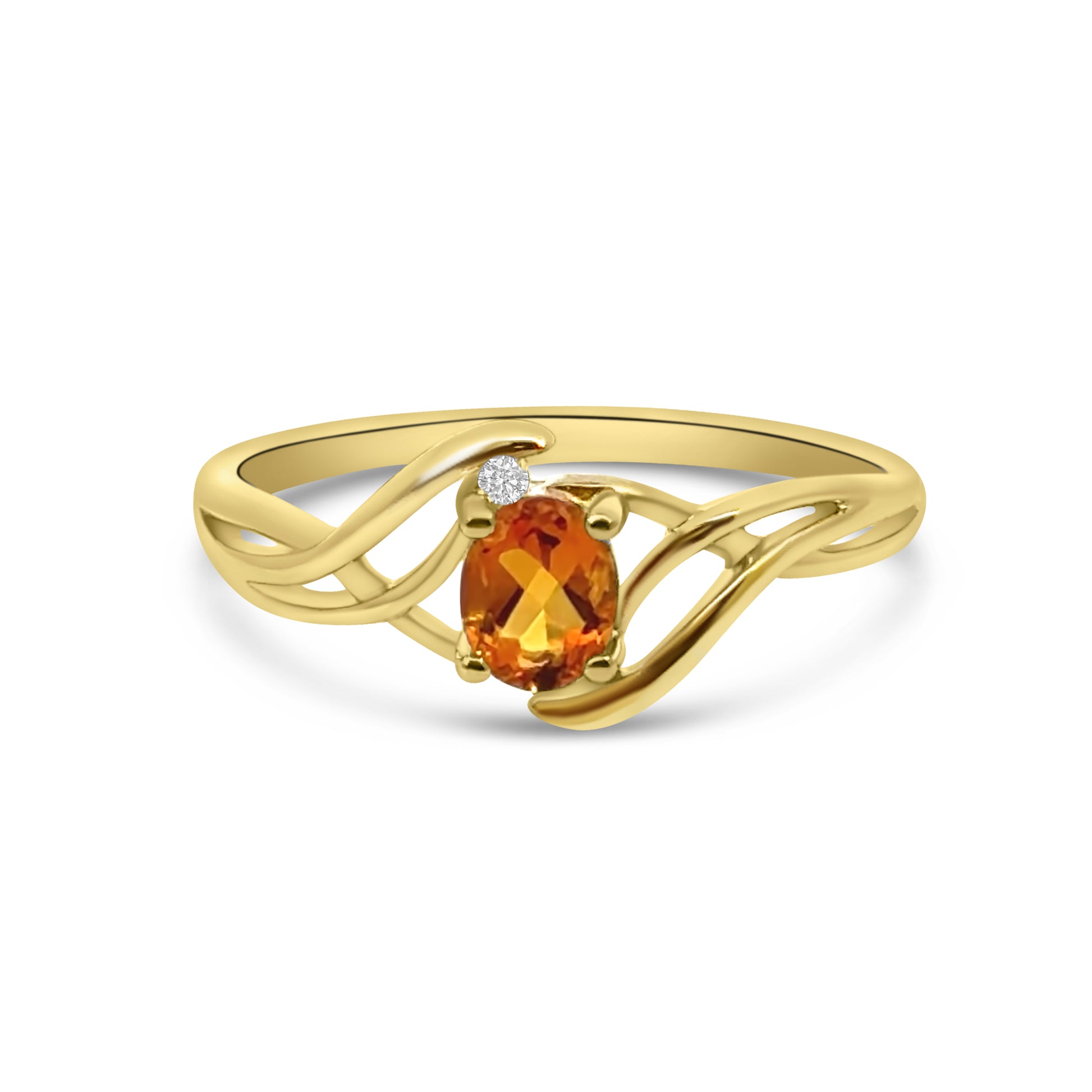 9kt Citrine and Diamond Dress Ring