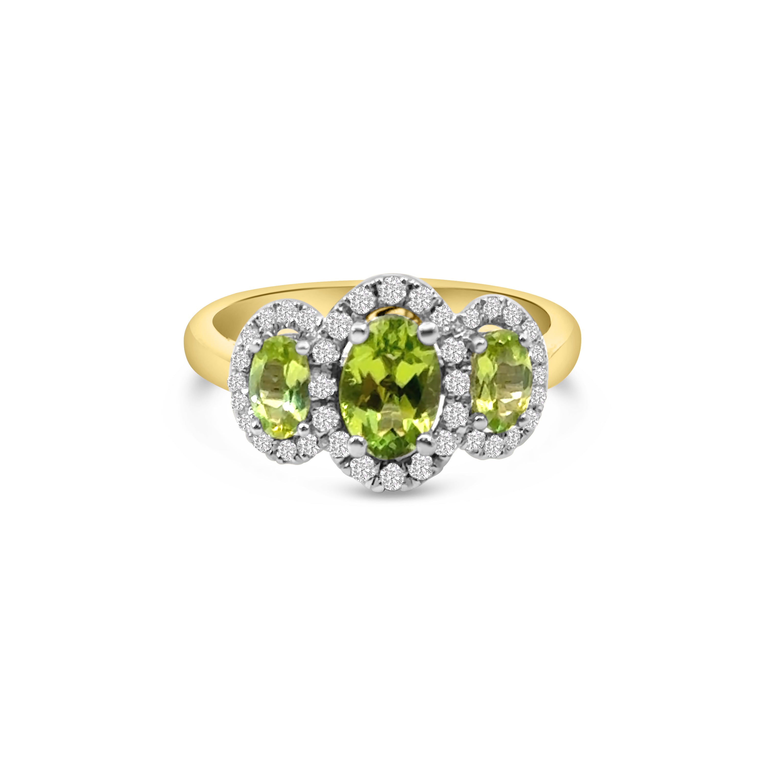 9kt Peridot and Diamond Dress Ring