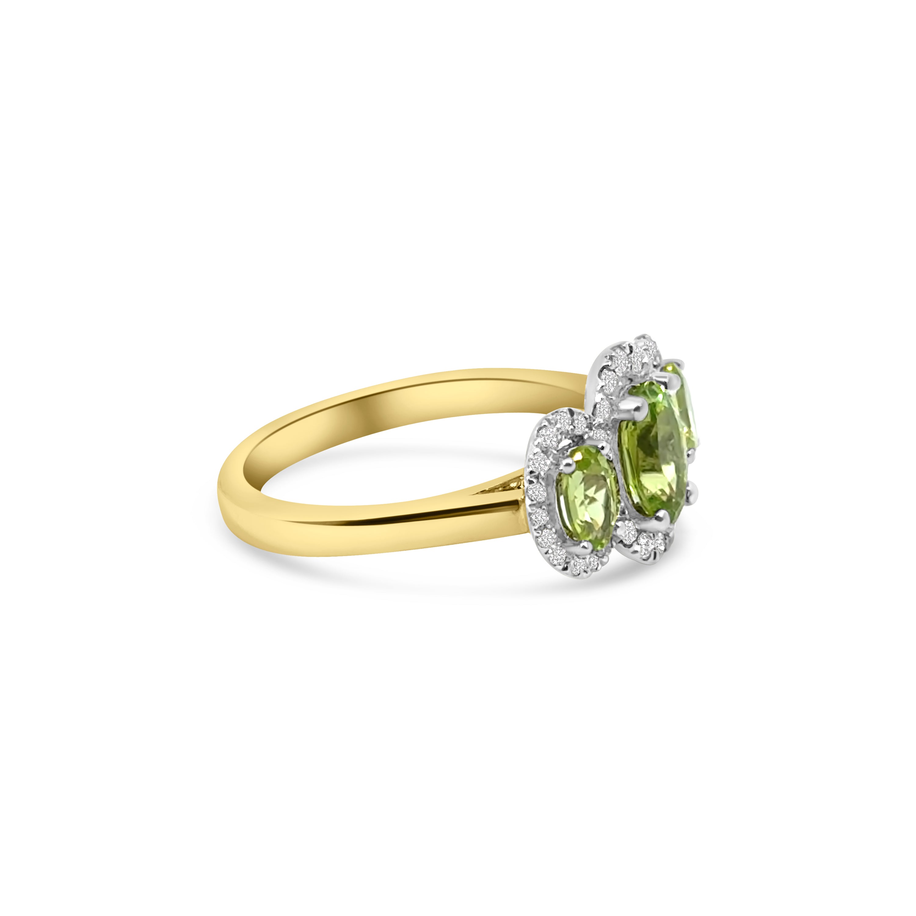 9kt Peridot and Diamond Dress Ring