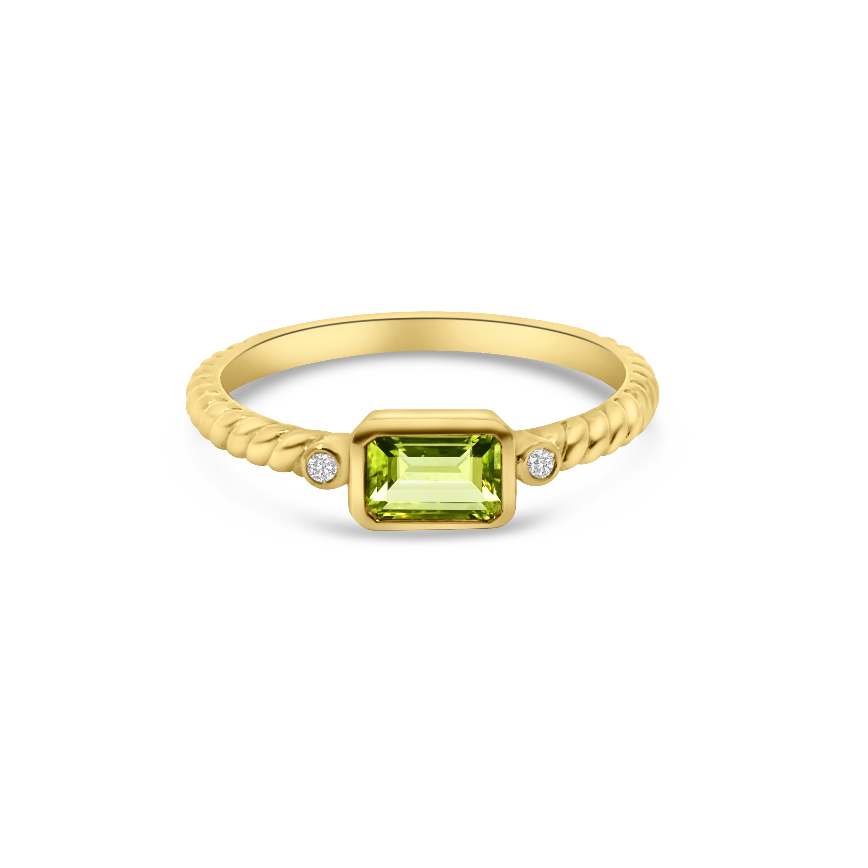 9kt Peridot and Diamond Ring