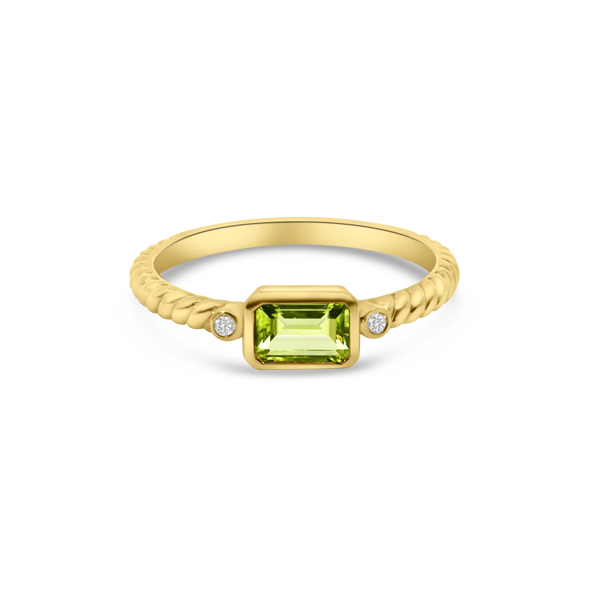 9kt Peridot and Diamond Ring