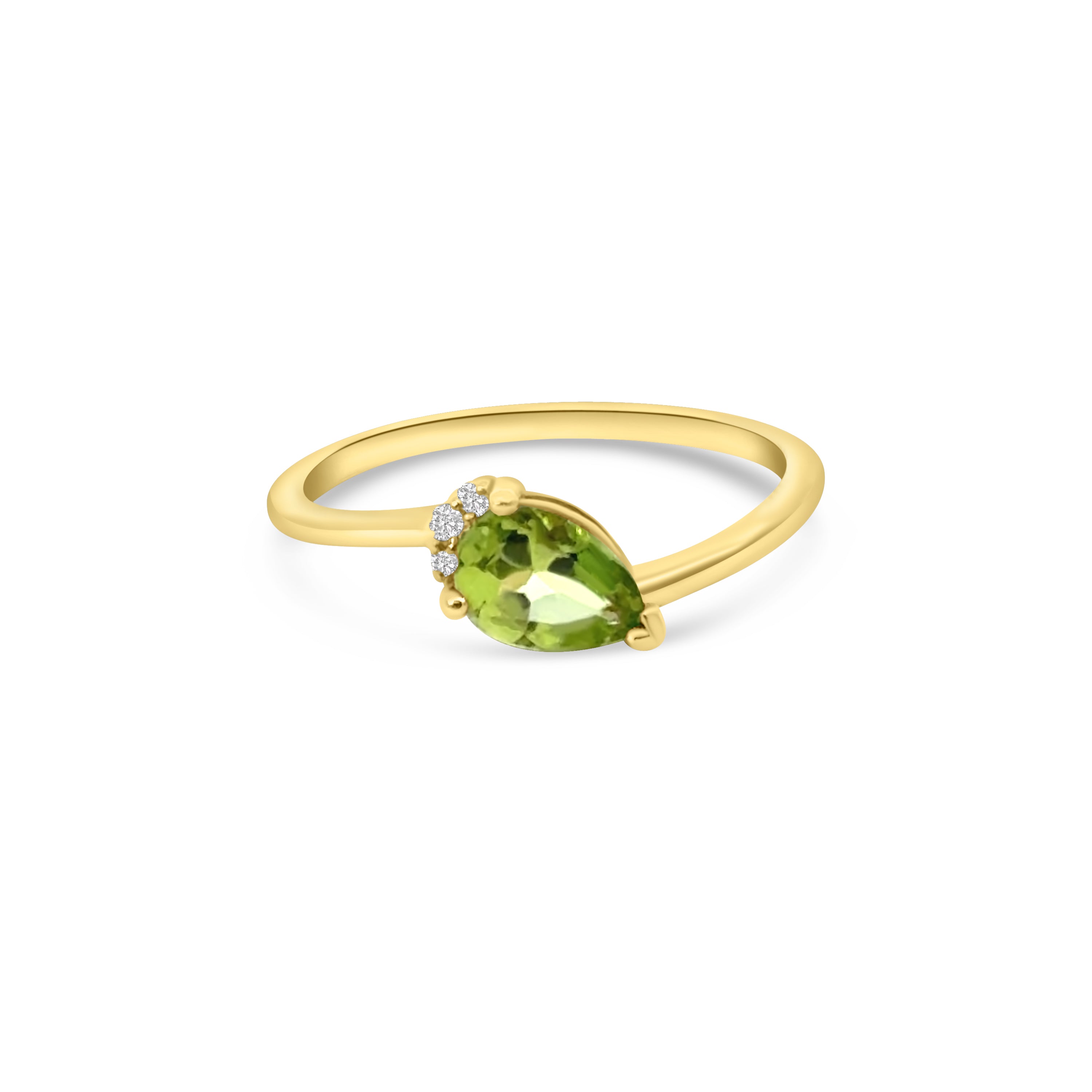 9kt Peridot and Diamond Ring