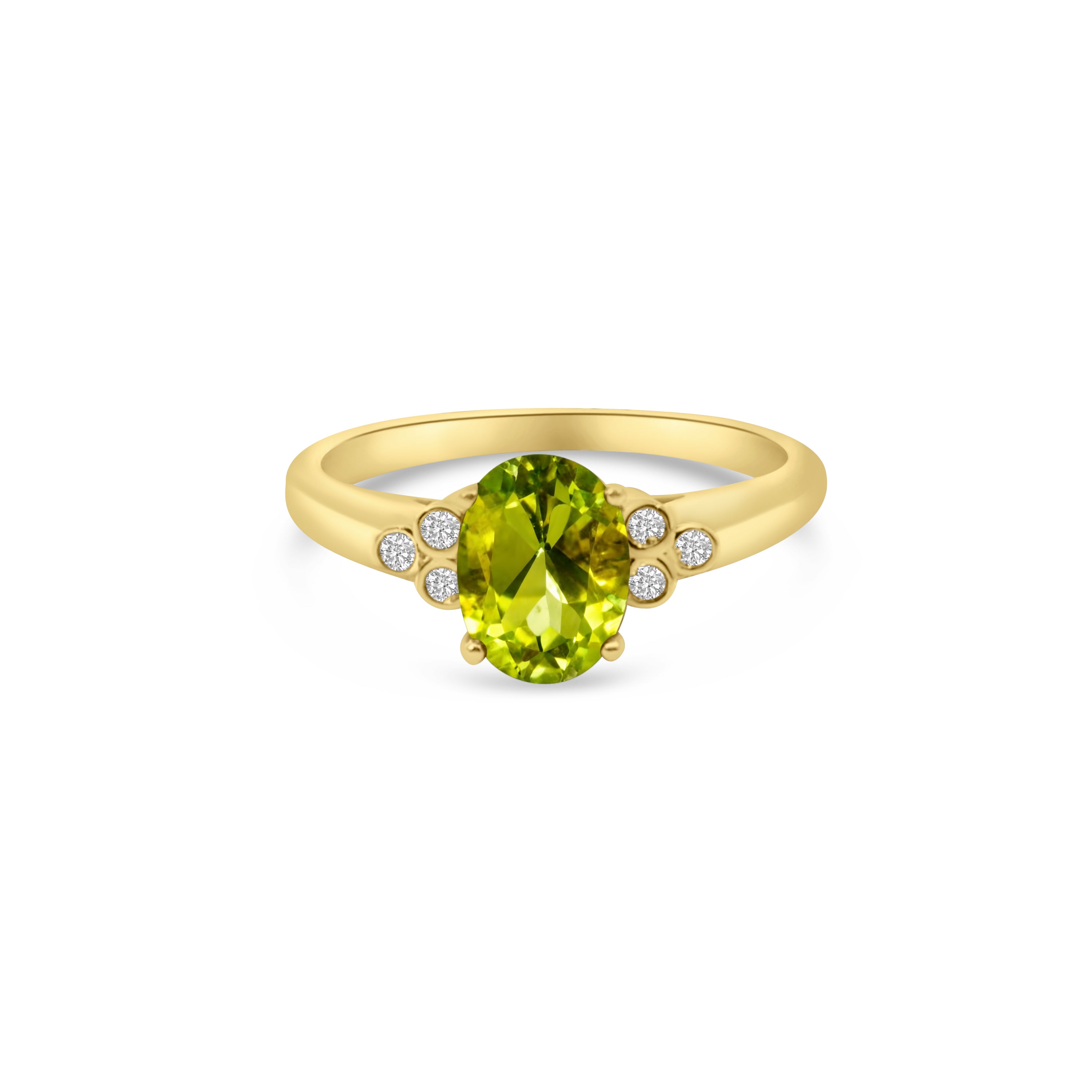 9kt Peridot and Diamond Ring