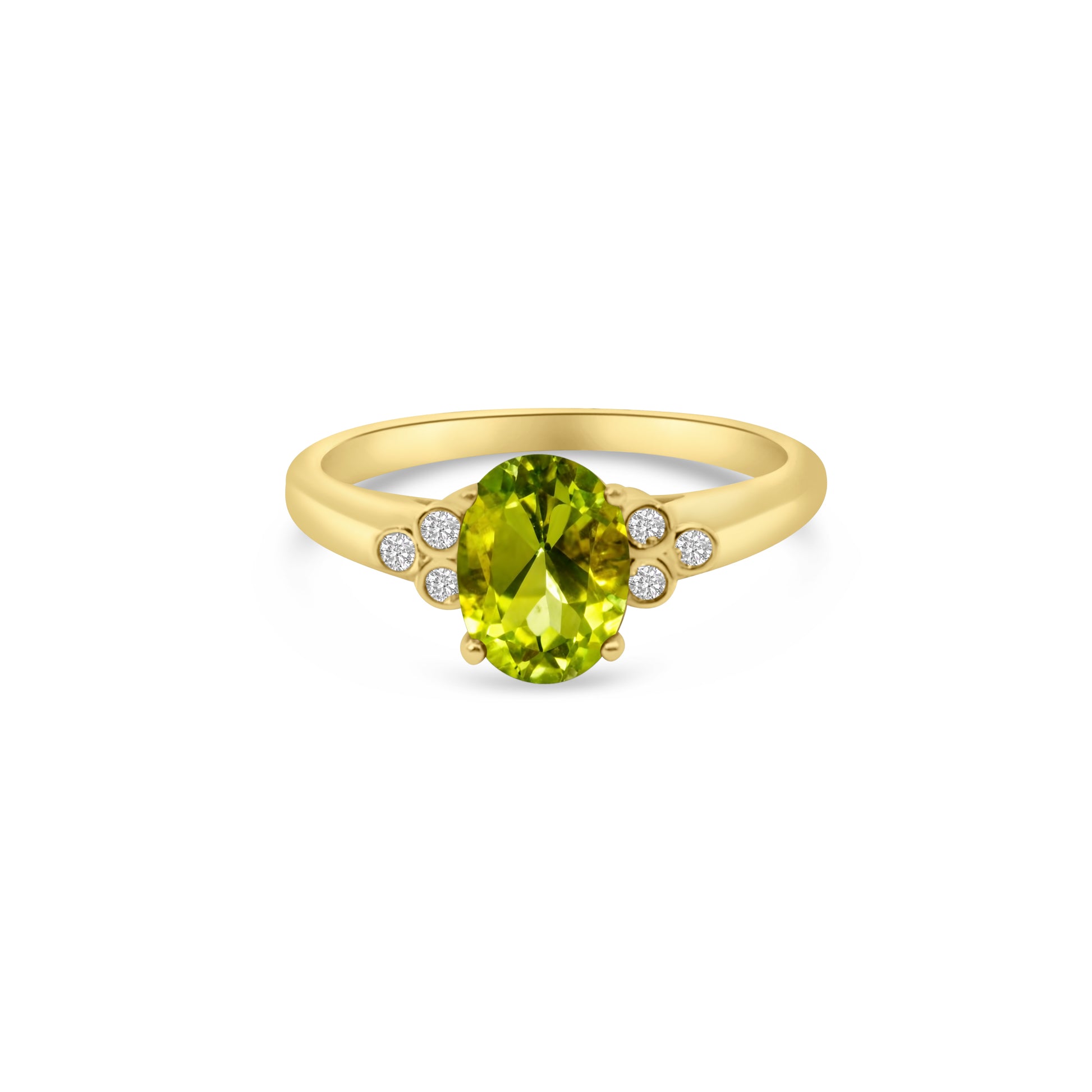 9kt Peridot and Diamond Ring