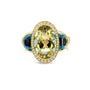 18kt Yellow Quartz, Blue Topaz and Diamond Dress Ring