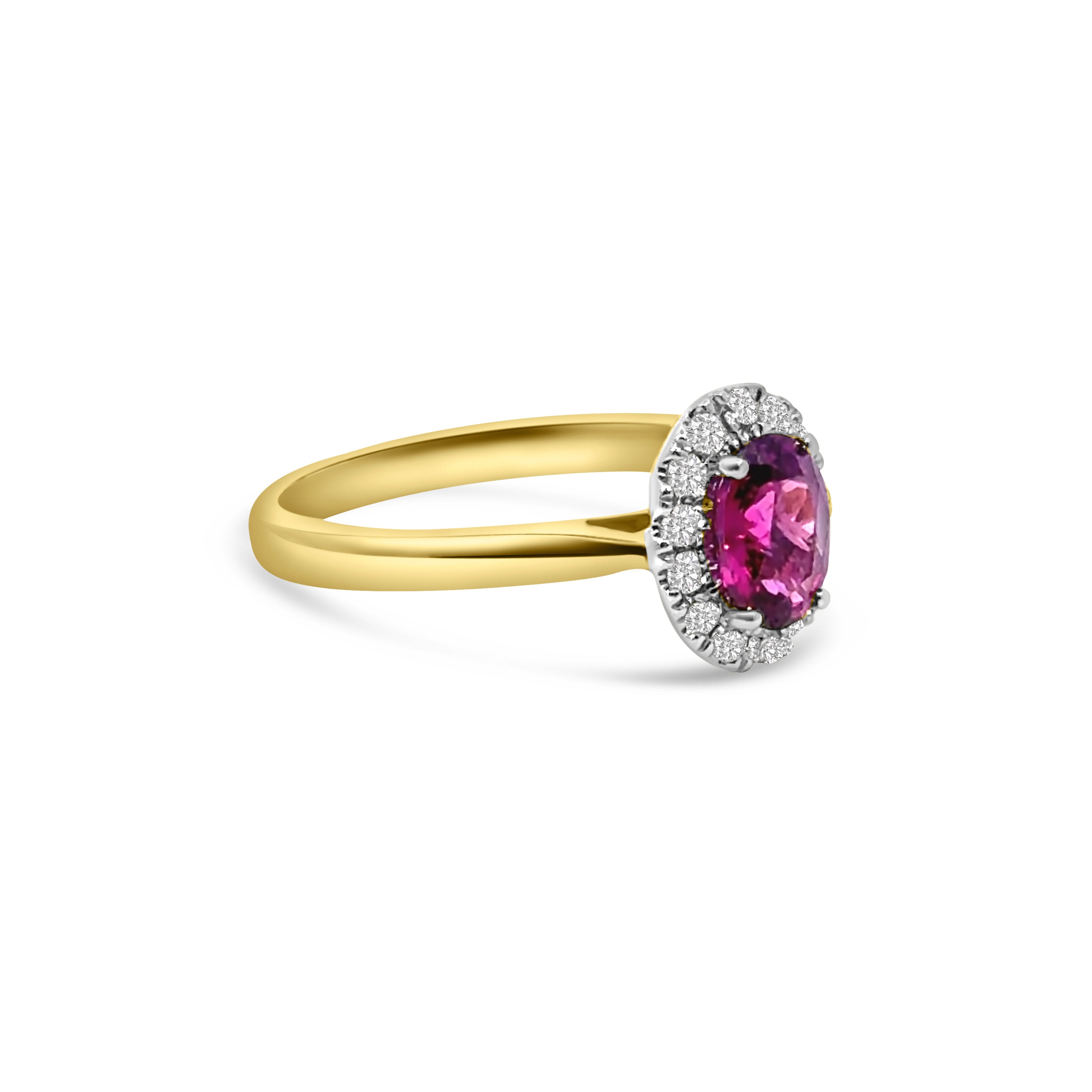 9kt Purple and White Diamond Ring