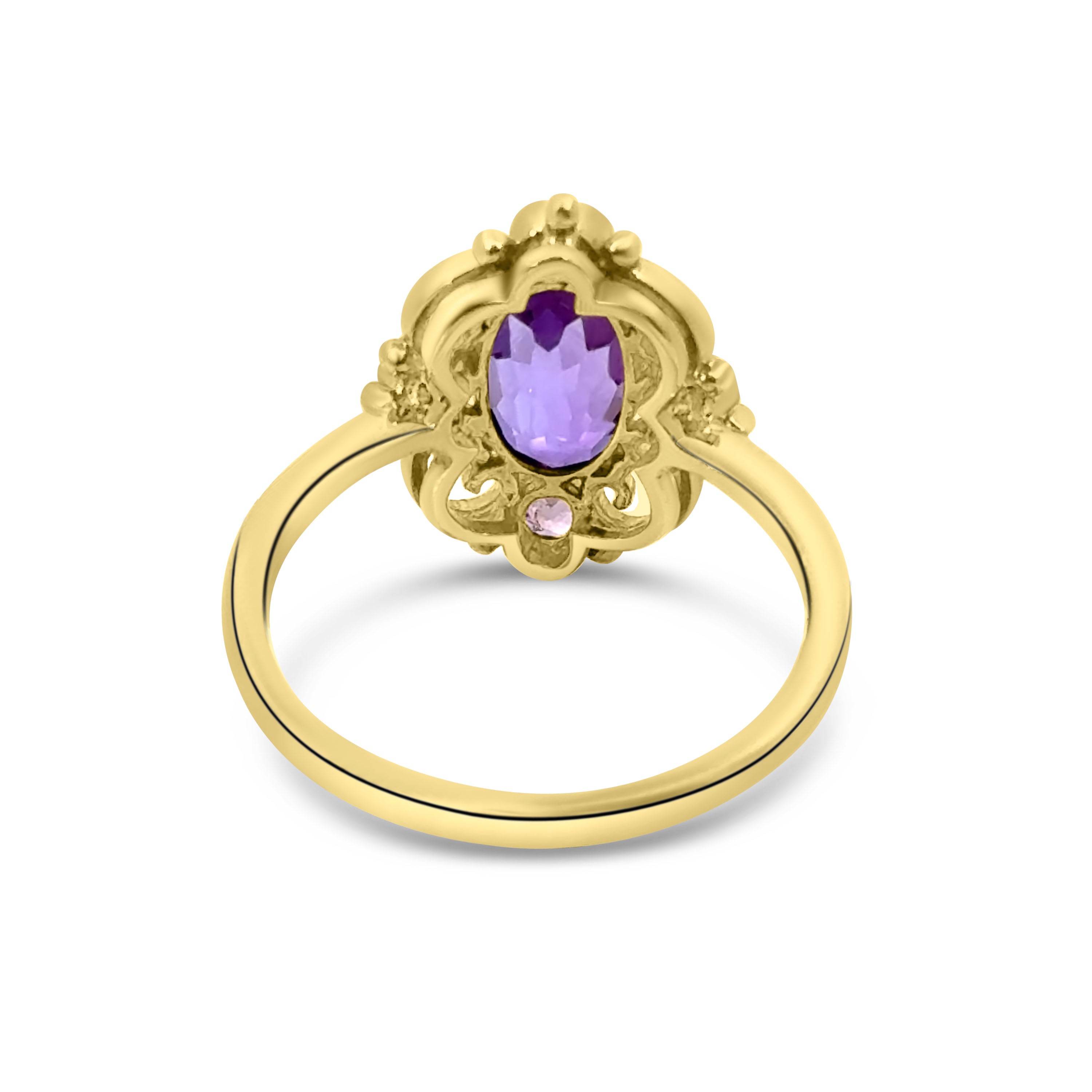 9kt Amethyst and Pink Topaz Vintage Style Ring