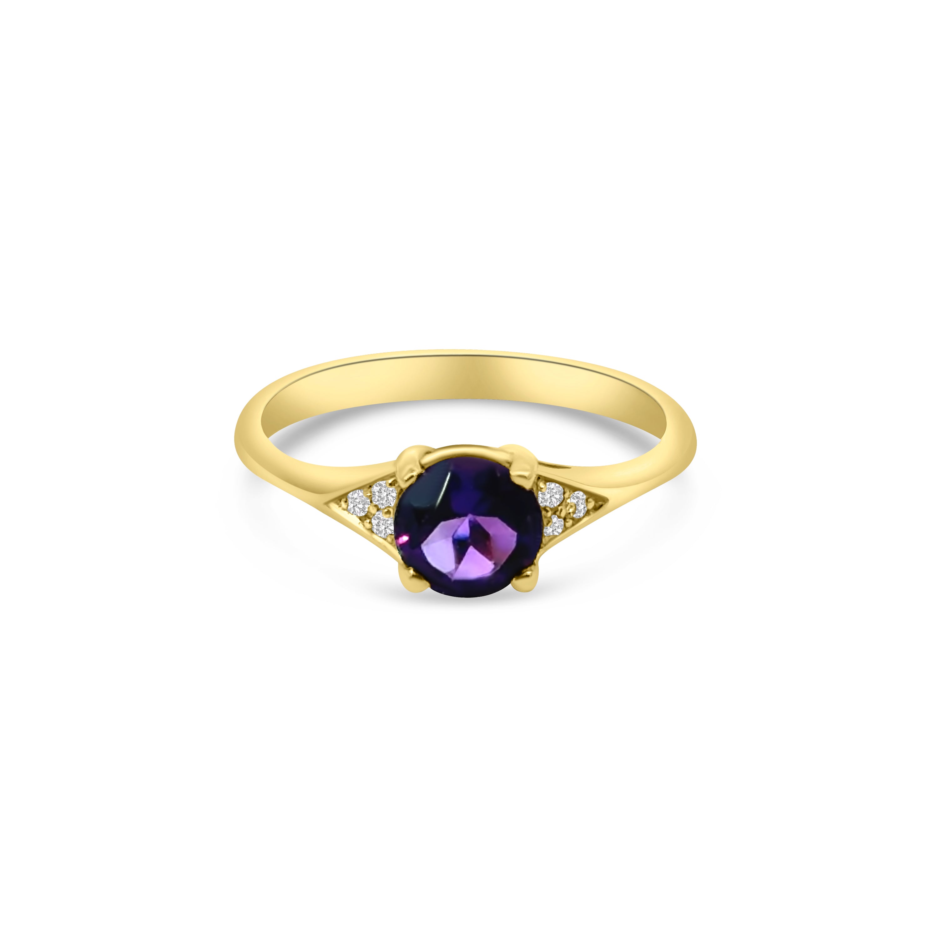 9kt Amethyst and Diamond Ring