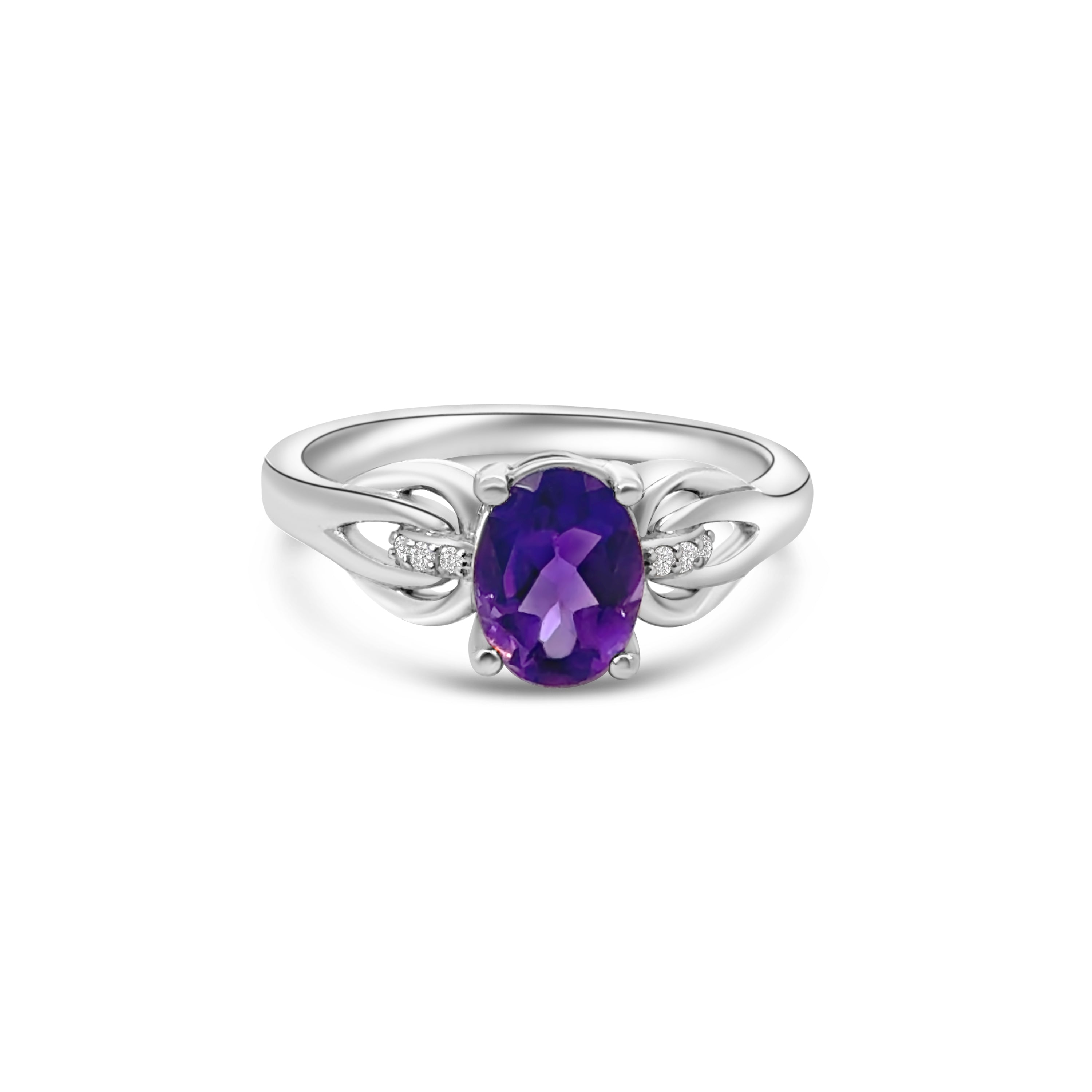 9kt Amethyst and Diamond Ring