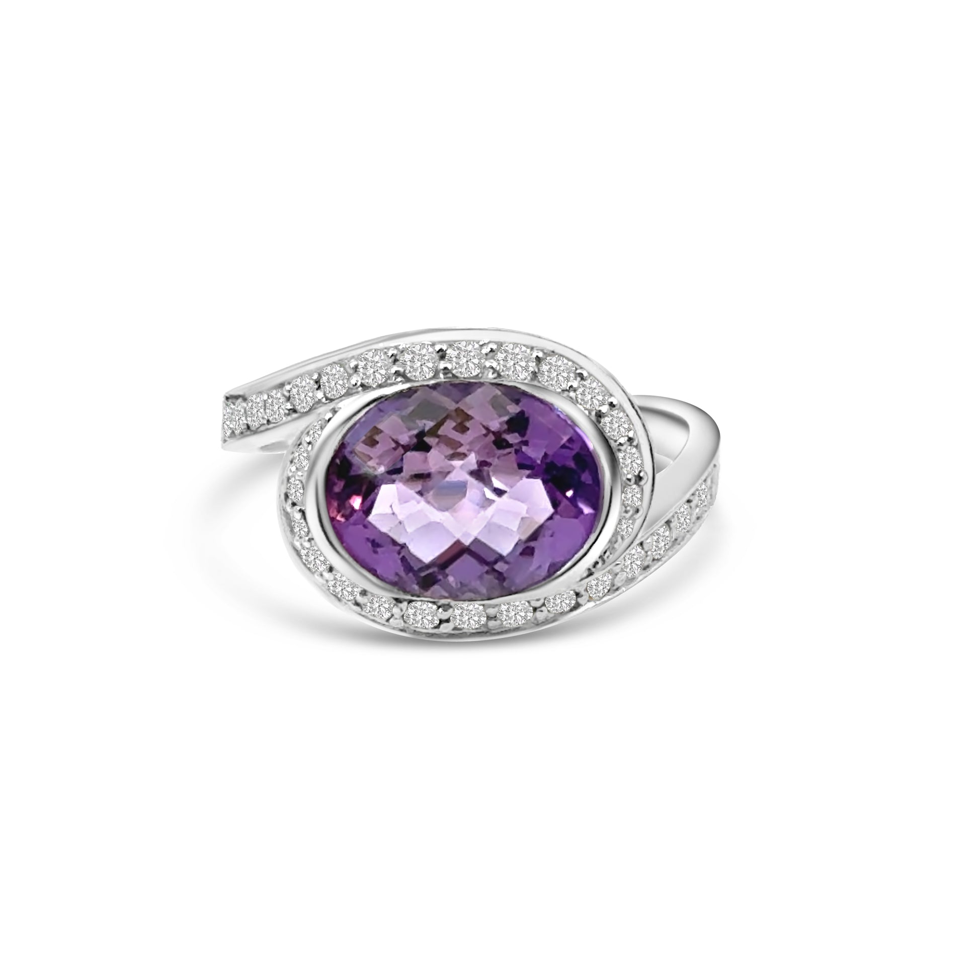9kt Amethyst and Diamond Ring