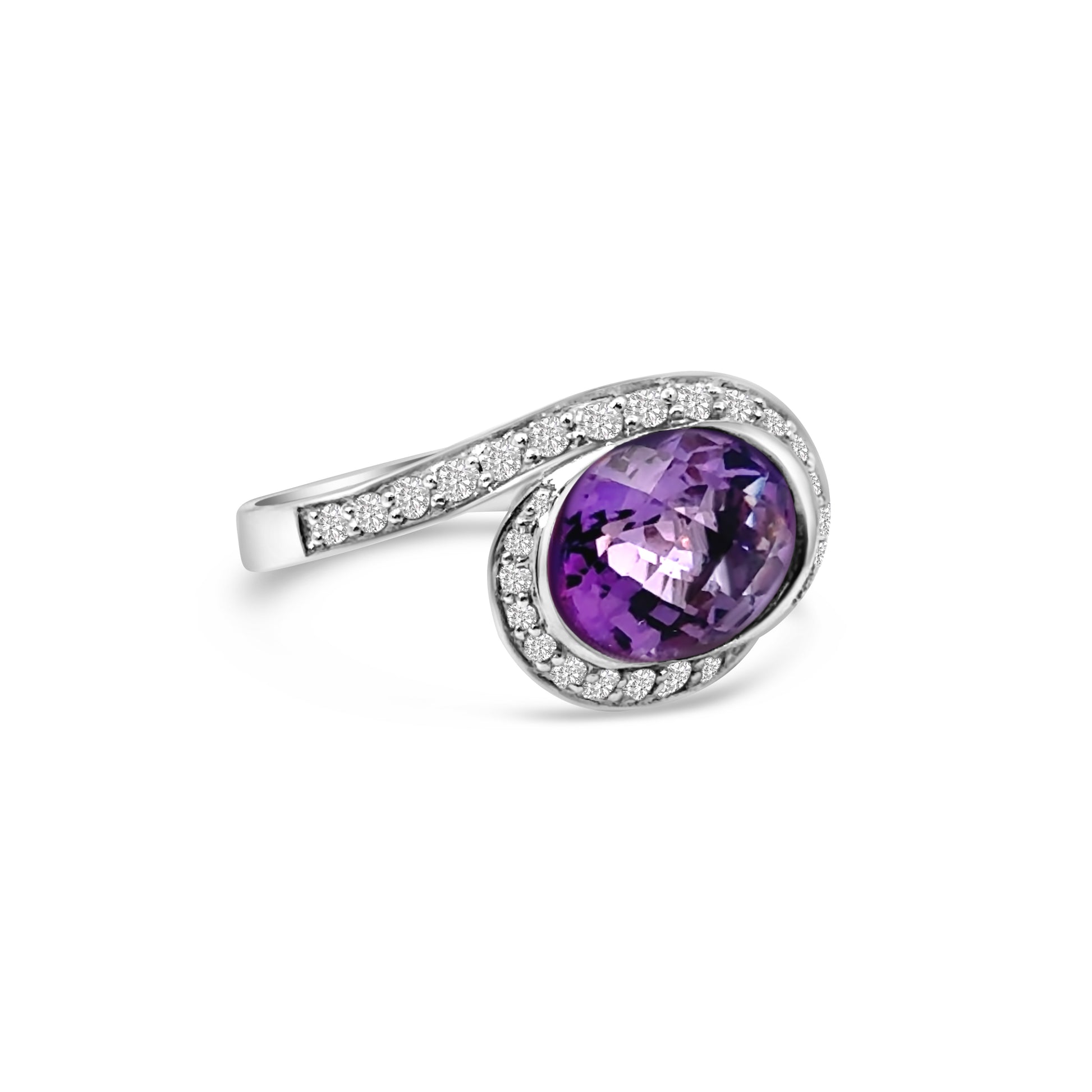 9kt Amethyst and Diamond Ring