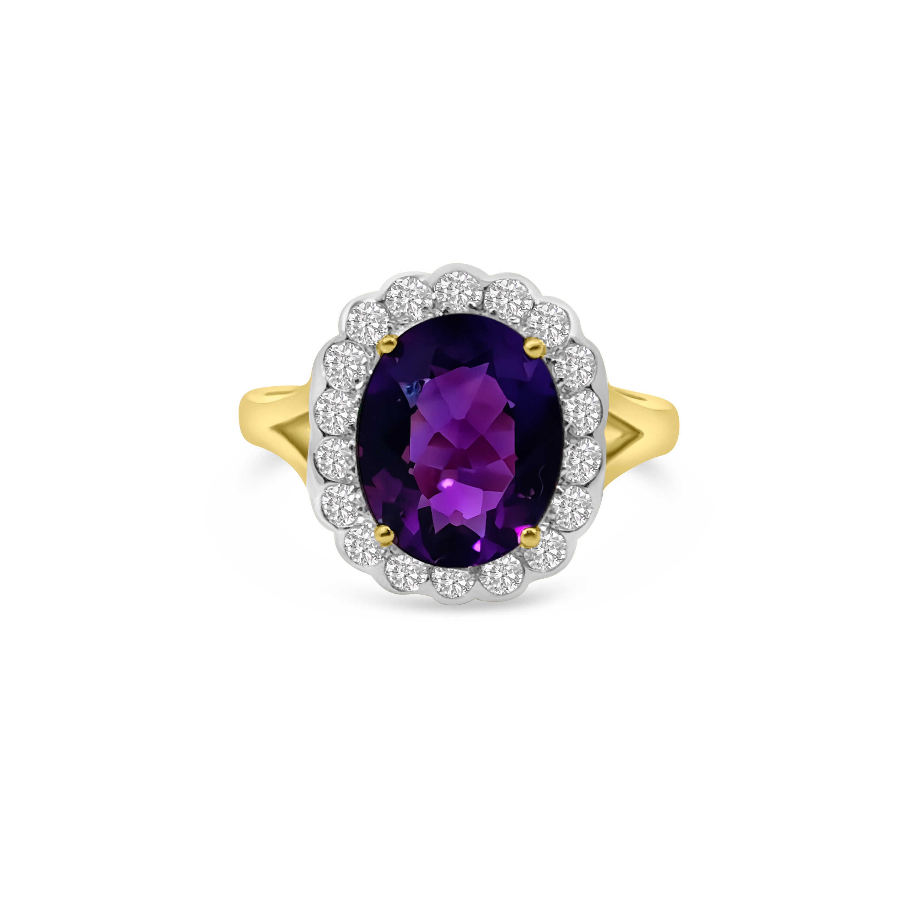 9kt Amethyst and Diamond Dress Ring