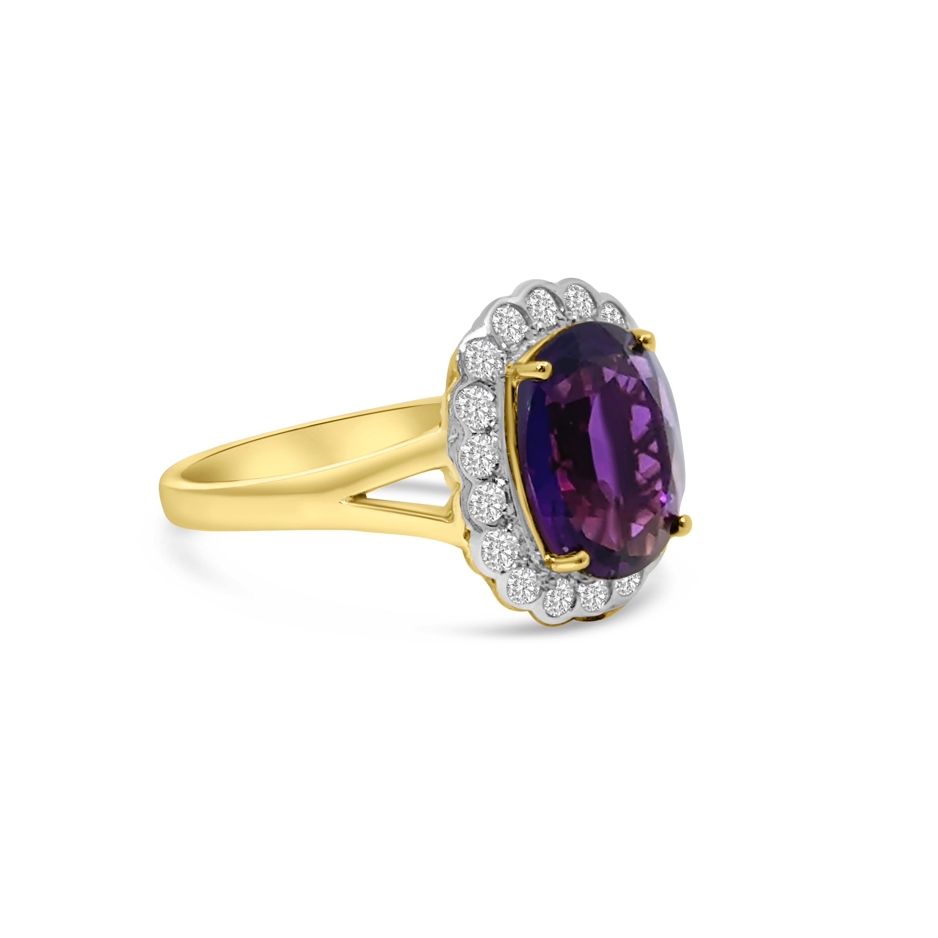 9kt Amethyst and Diamond Dress Ring
