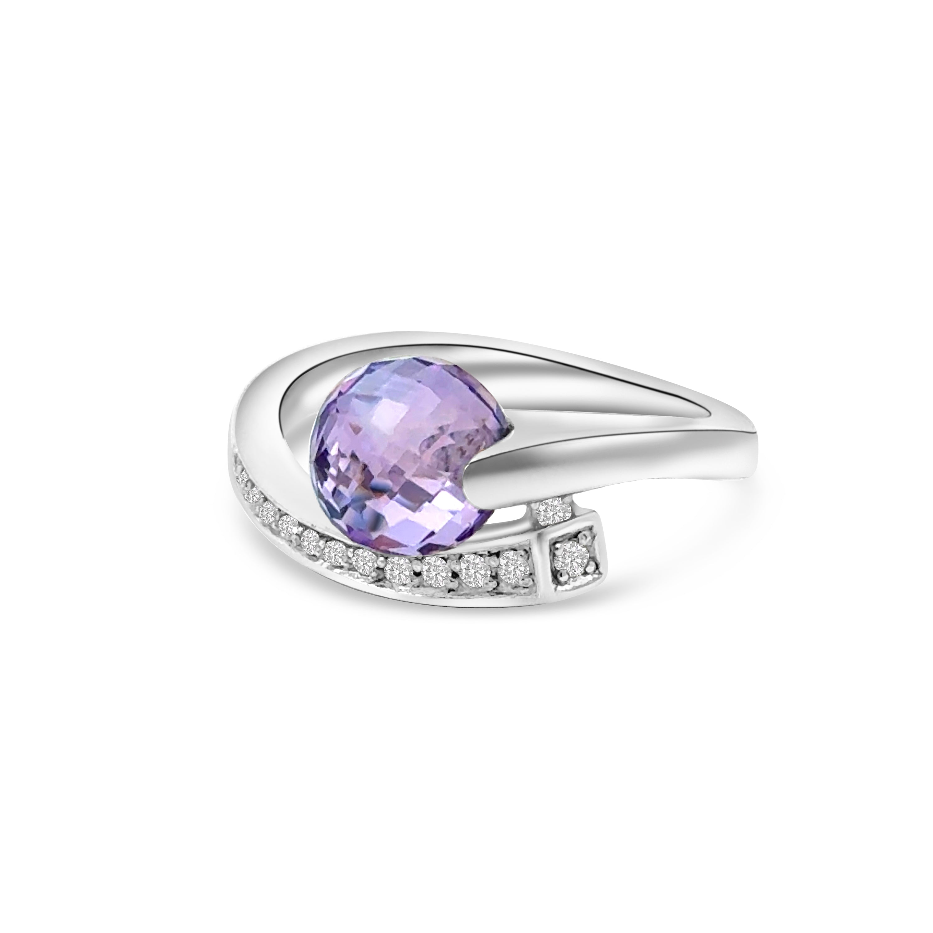 14kt Amethyst and Diamond Dress Ring