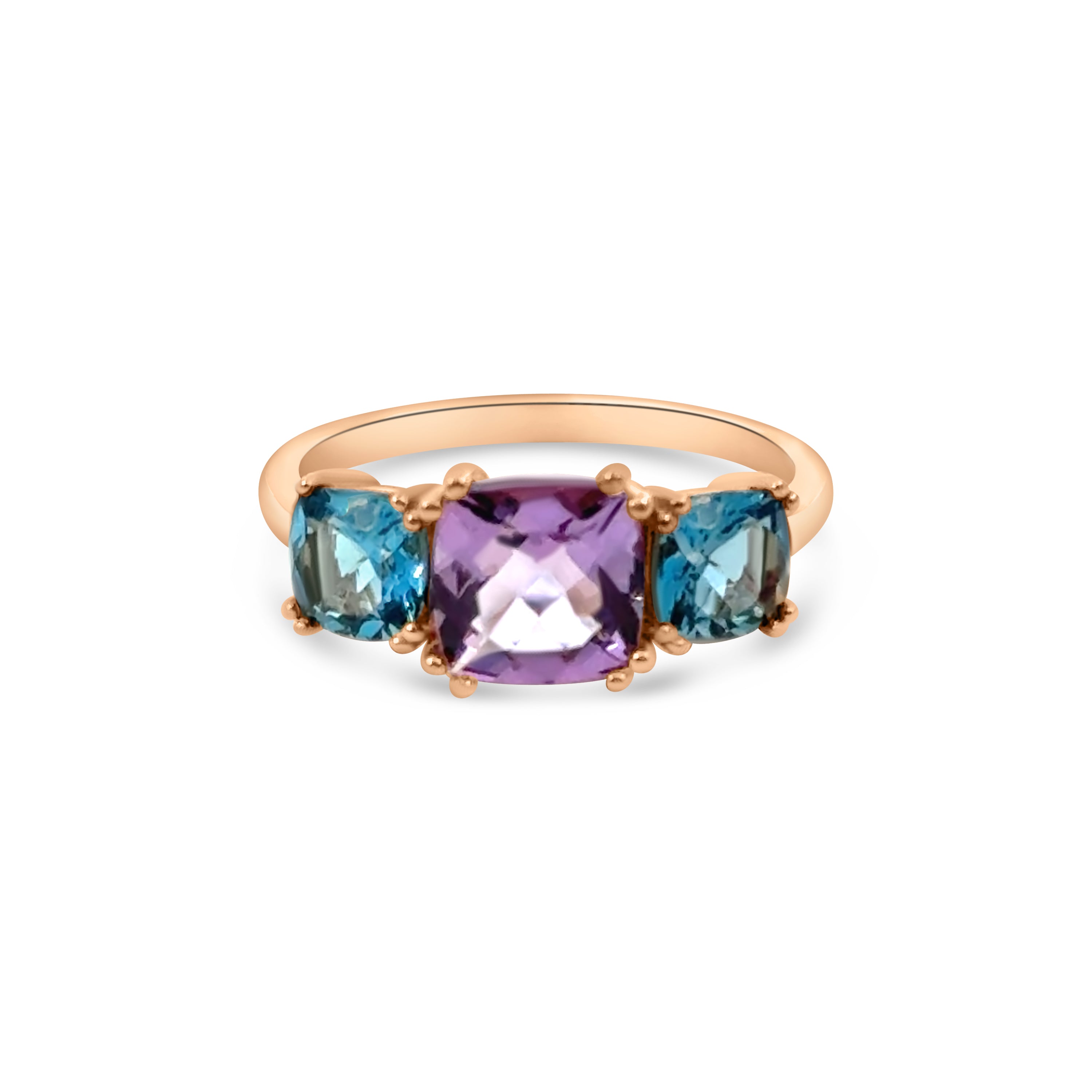 14kt Amethyst and Blue Topaz Dress Ring