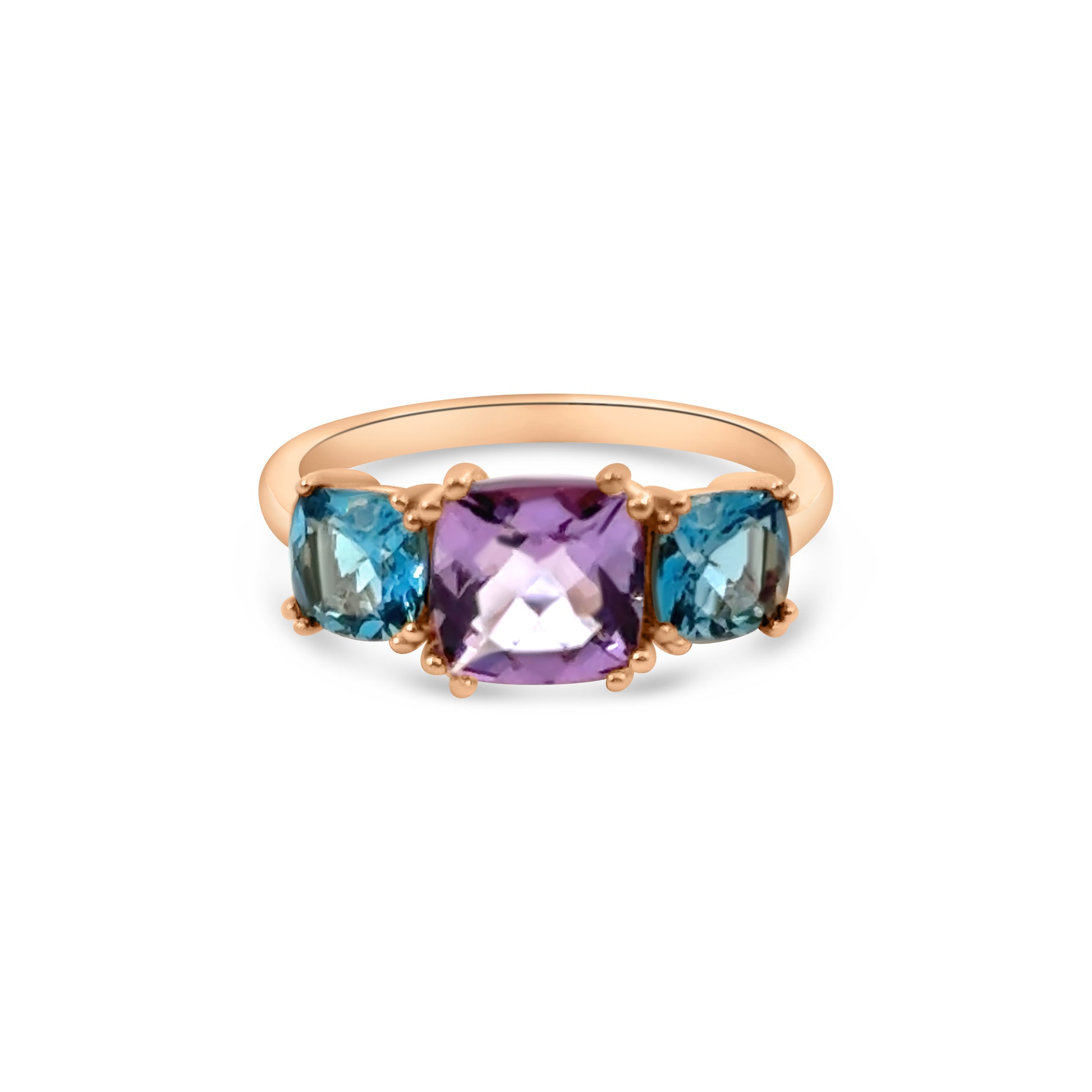 14kt Amethyst and Blue Topaz Dress Ring